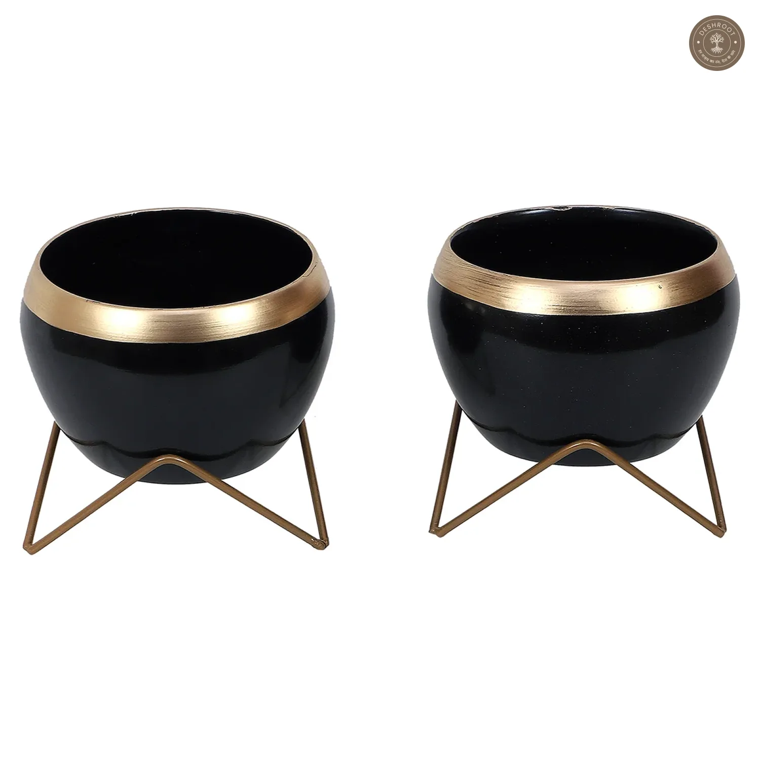 Black Apple Planter Set of 2