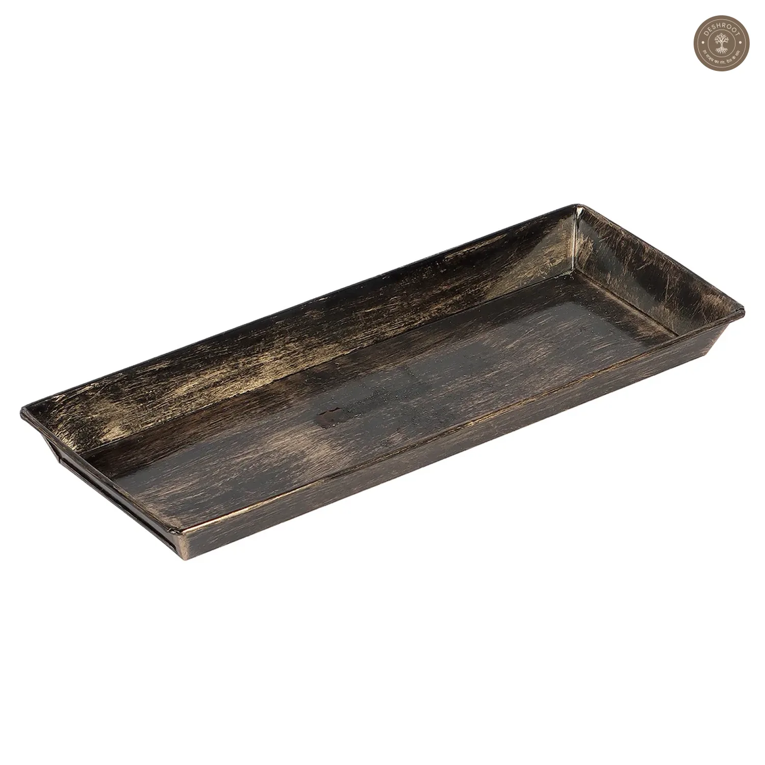 Black & Gold Metal Table Planters with Tray Set of 4