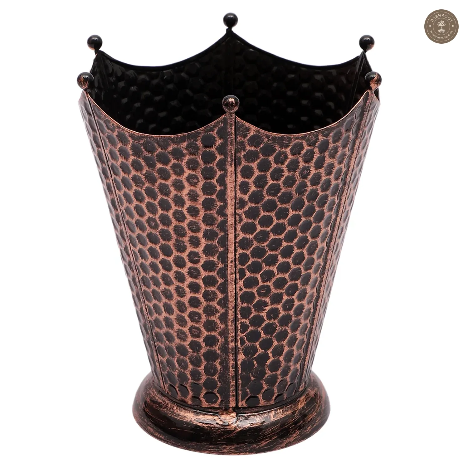 Copper Flower Pot SHape Planter Set of 3