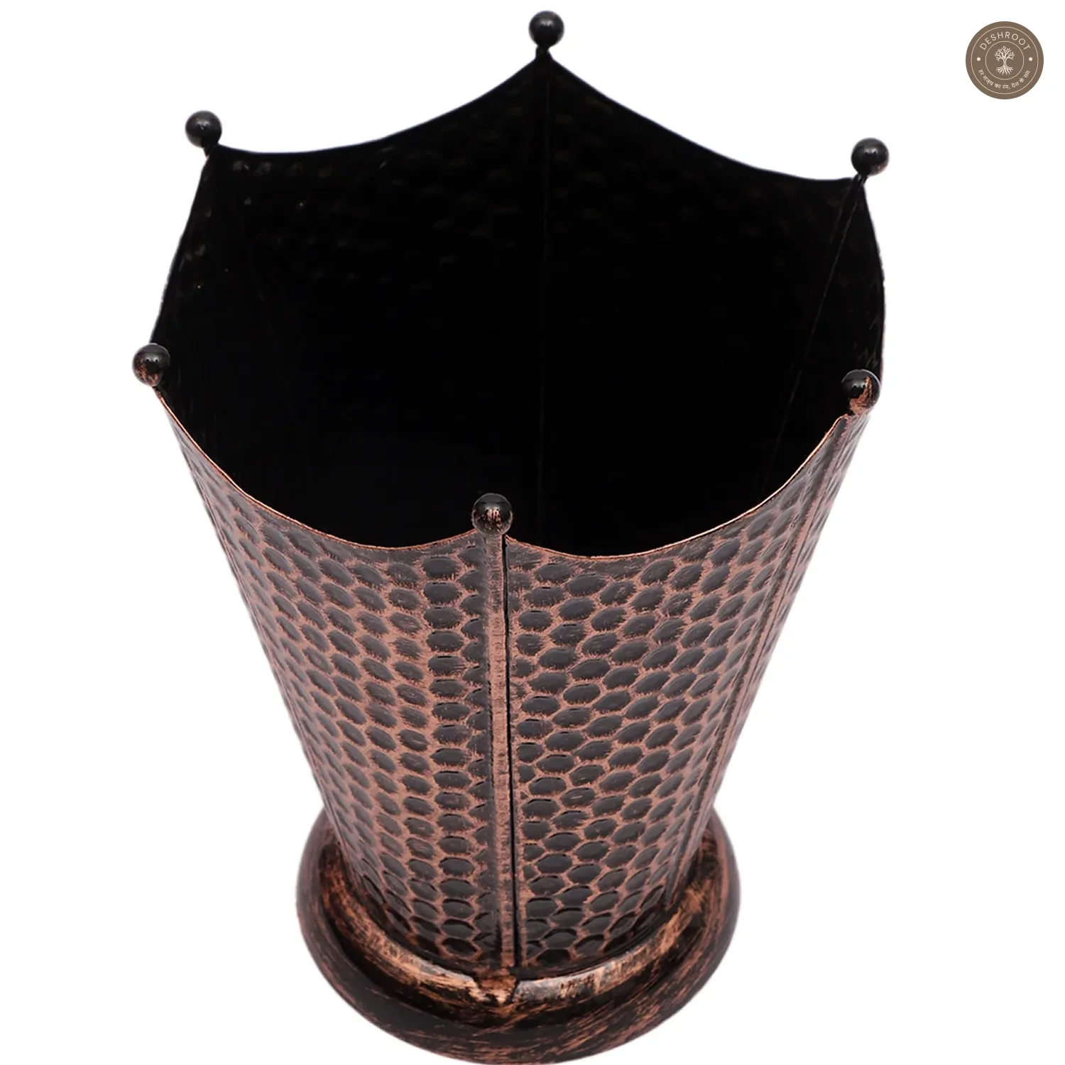 Copper Flower Pot SHape Planter Set of 3