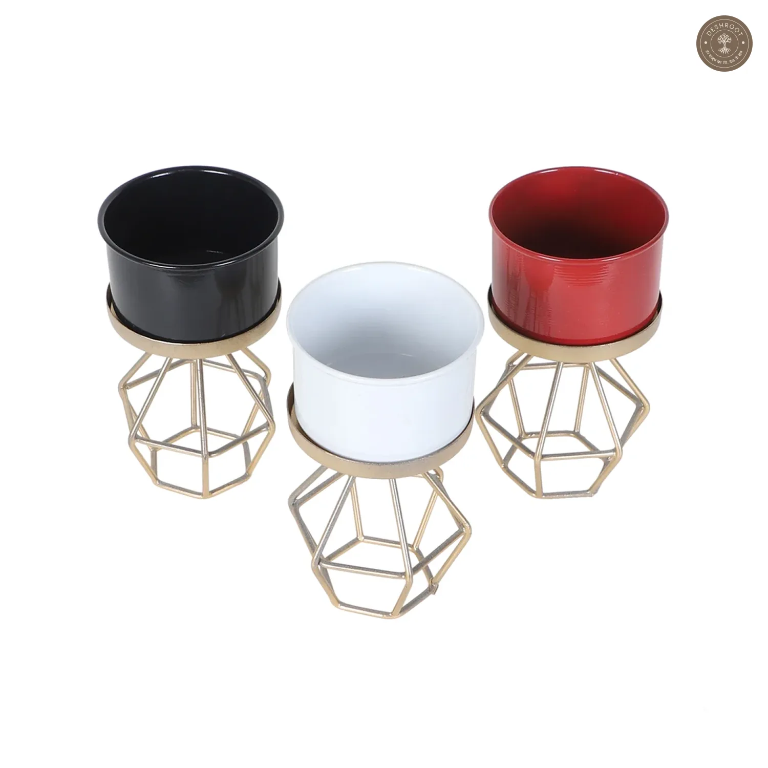 Diamond Metal Planter Set of 3