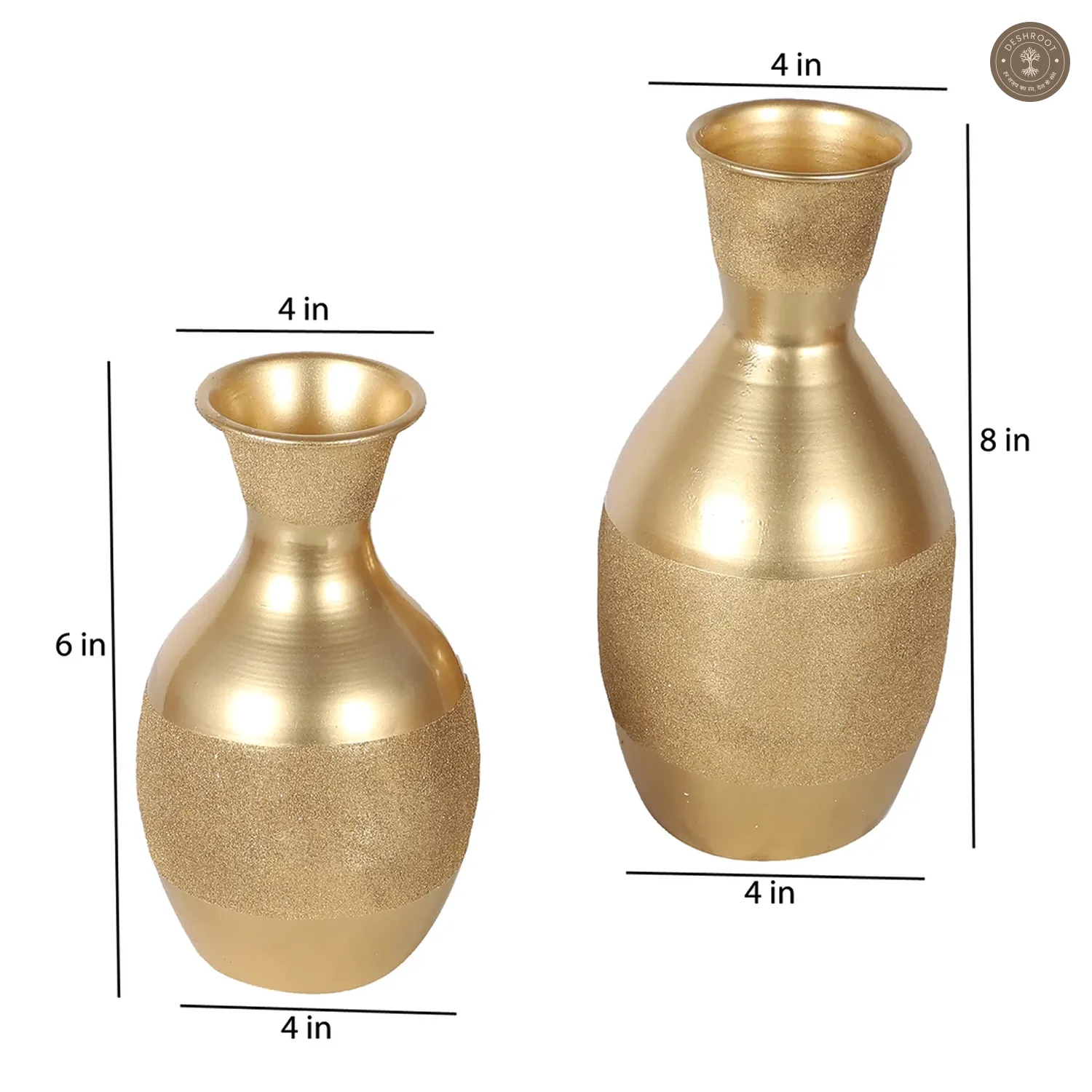 Gold Flower Pot Set of 2