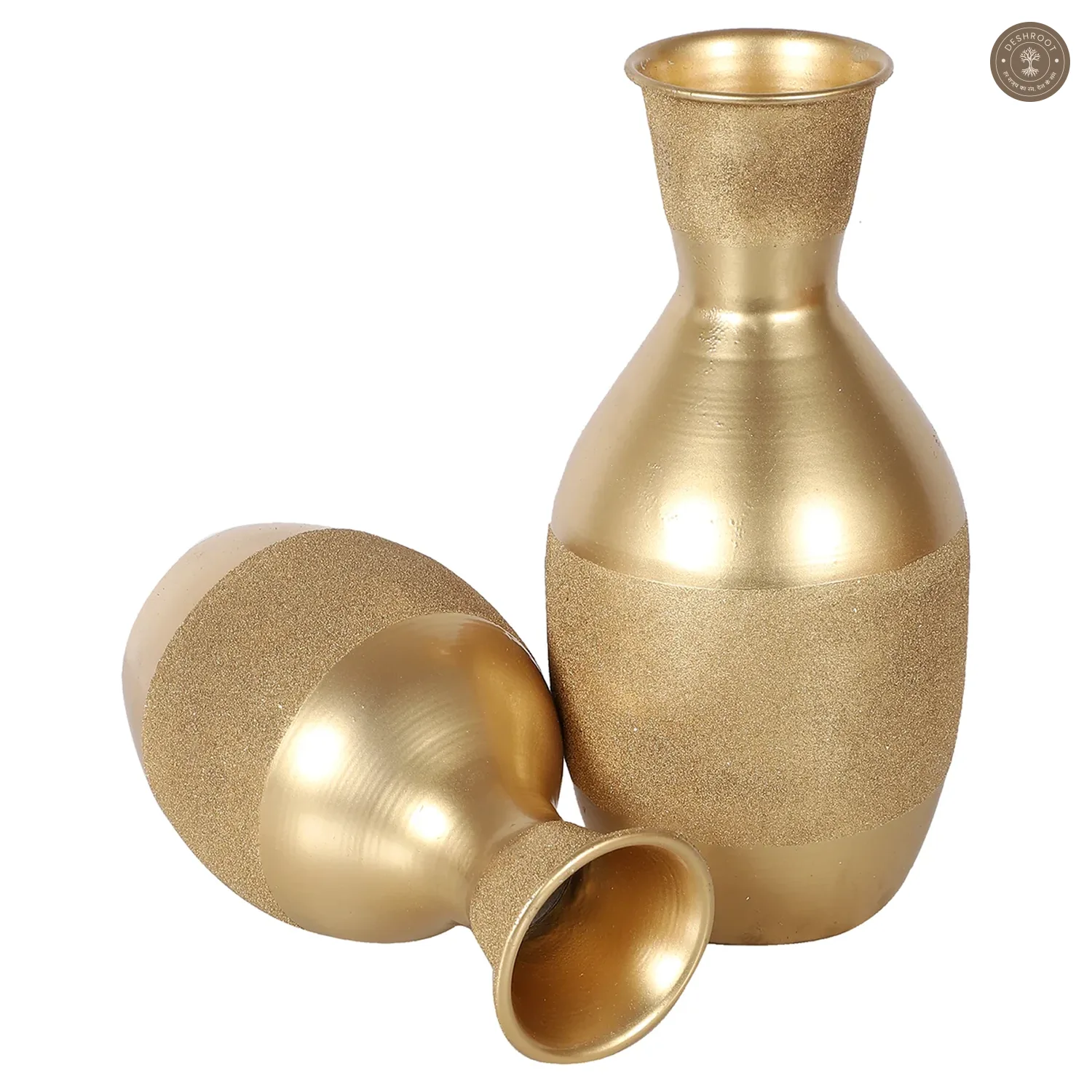 Gold Flower Pot Set of 2