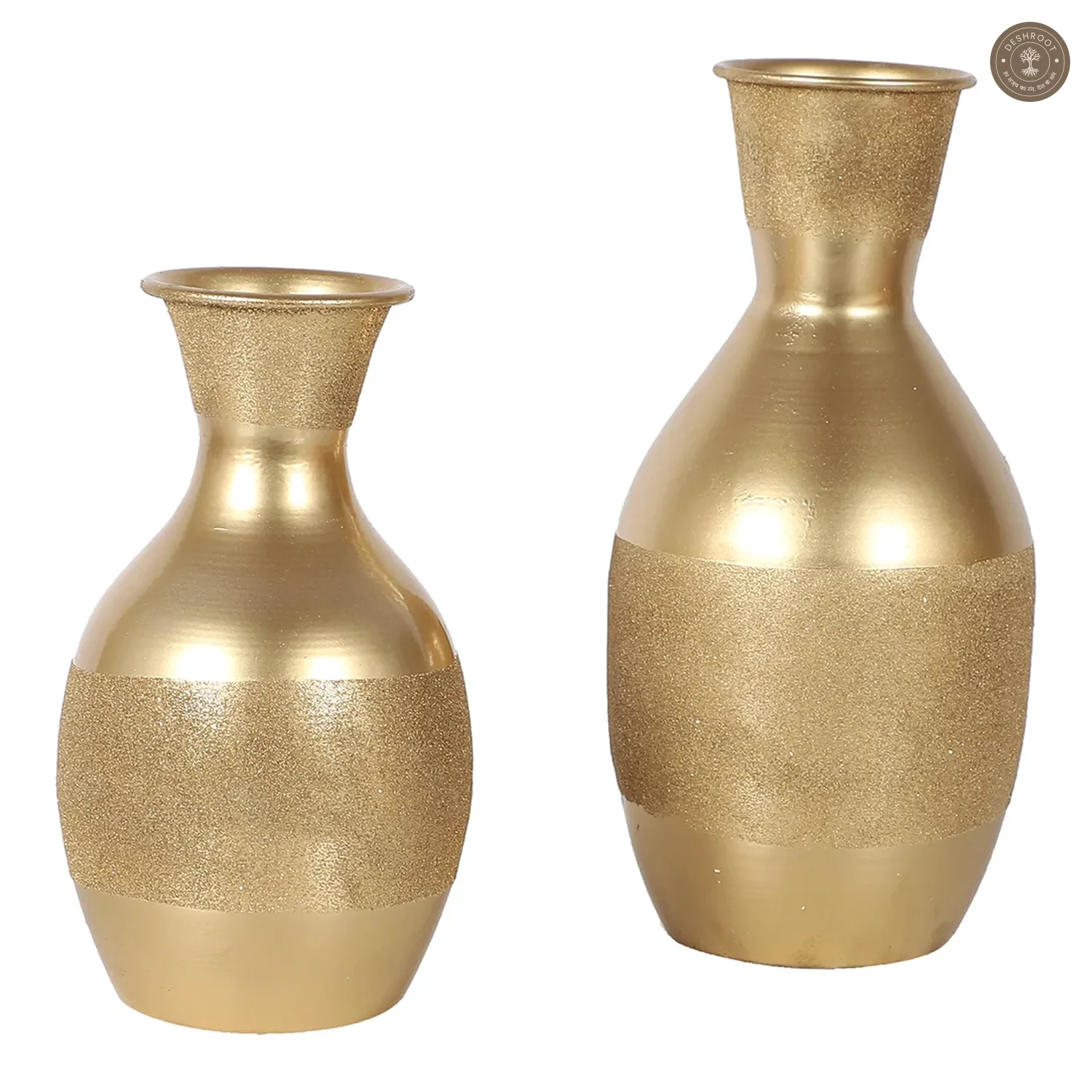 Gold Flower Pot Set of 2
