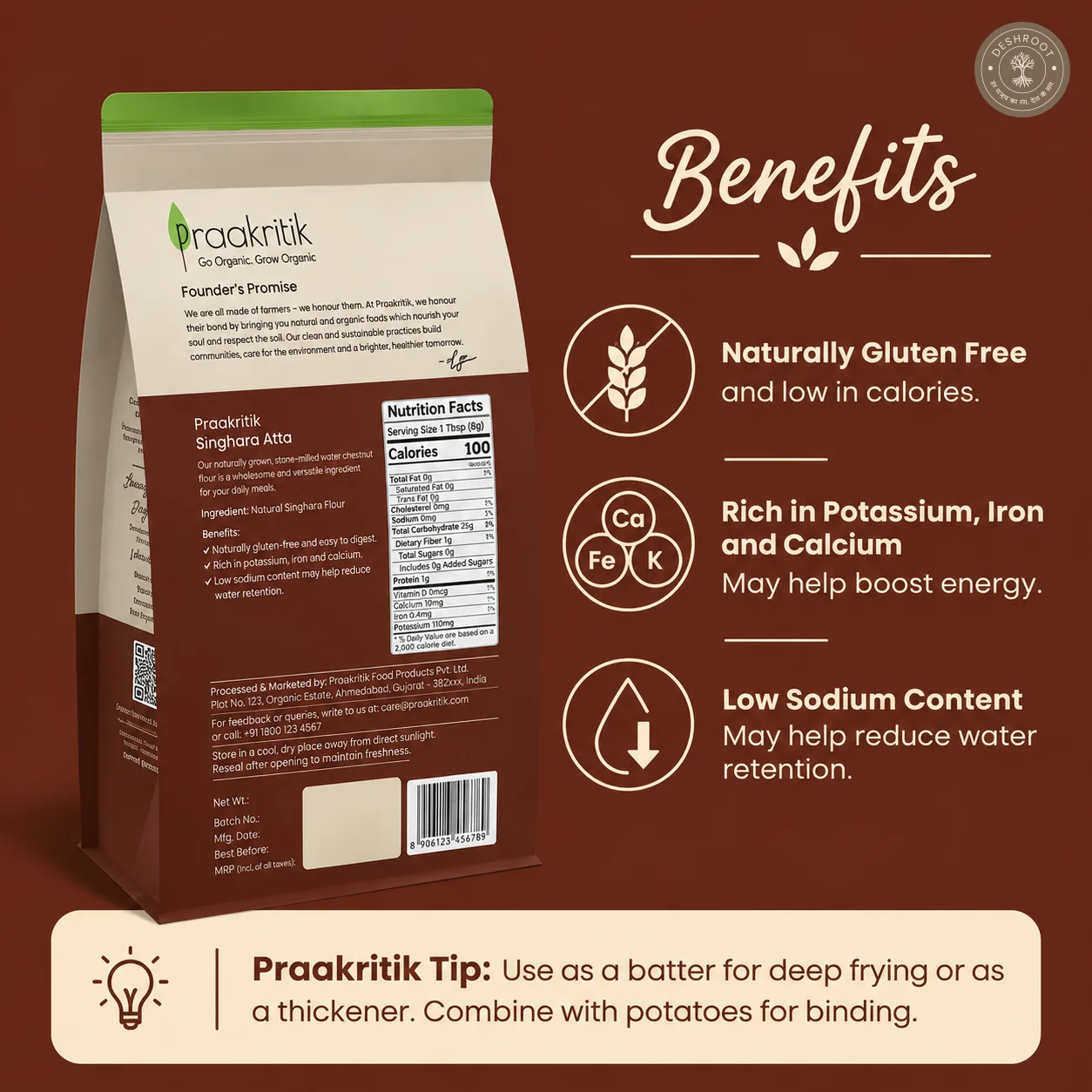 Natural Singhara Atta 500GM