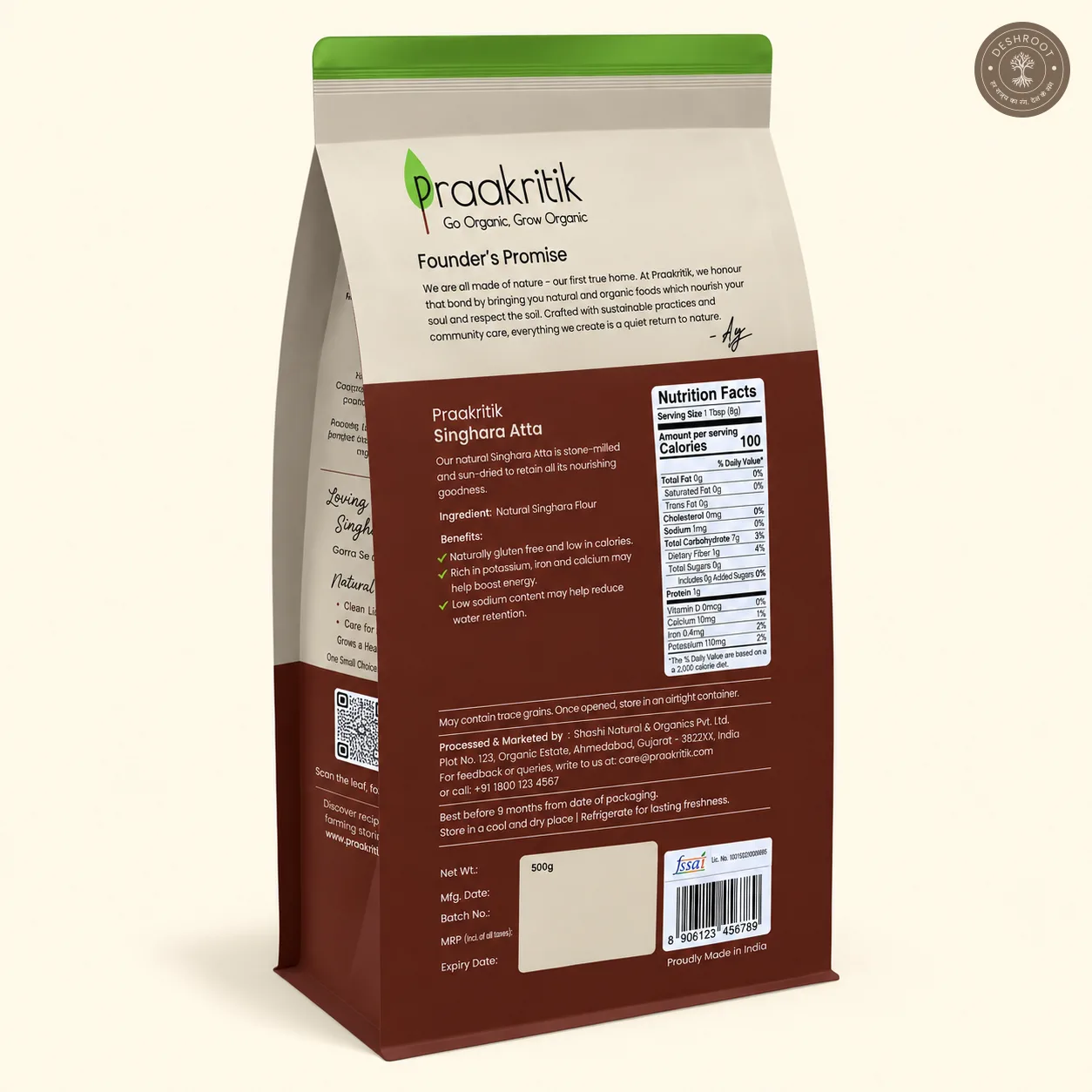 Natural Singhara Atta 500GM