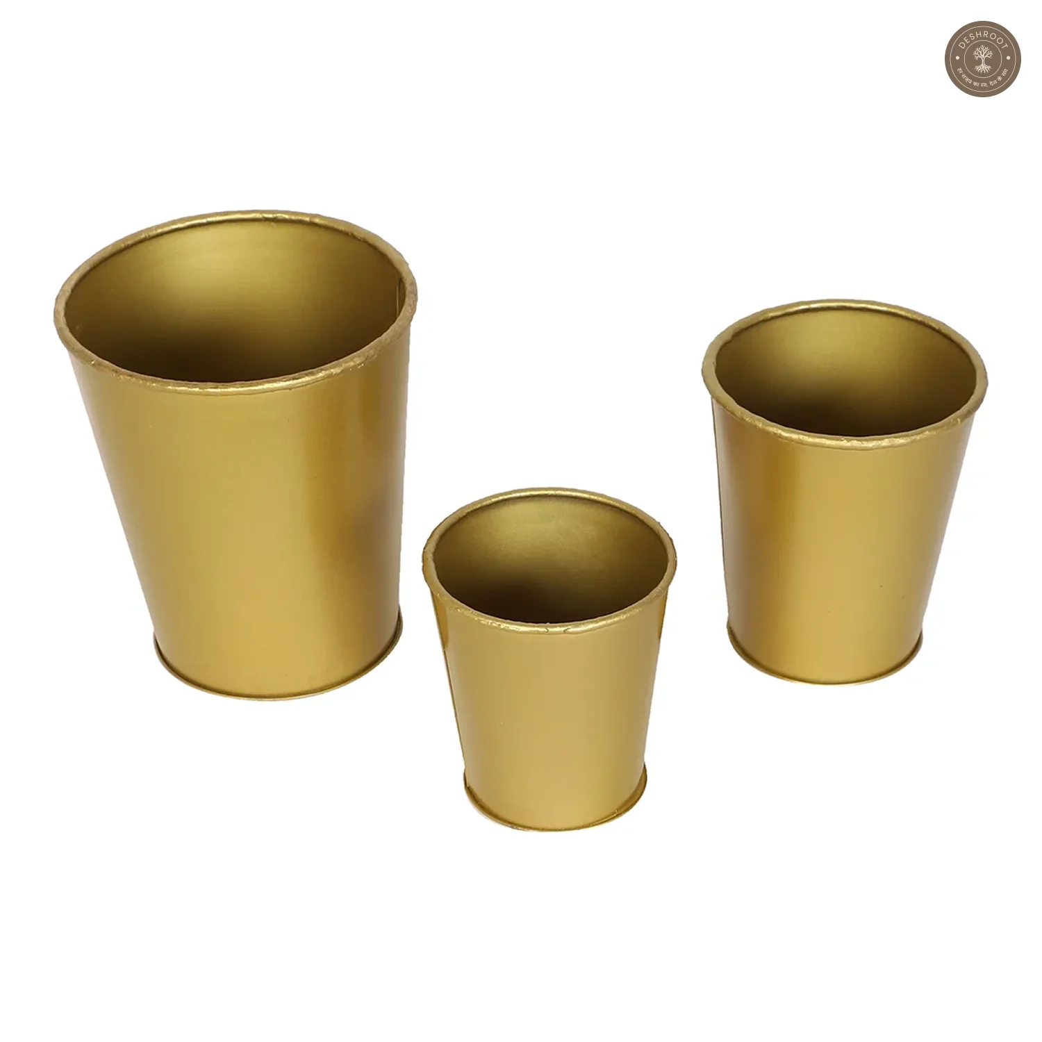 Gold Glass Shape Planter Set of 3