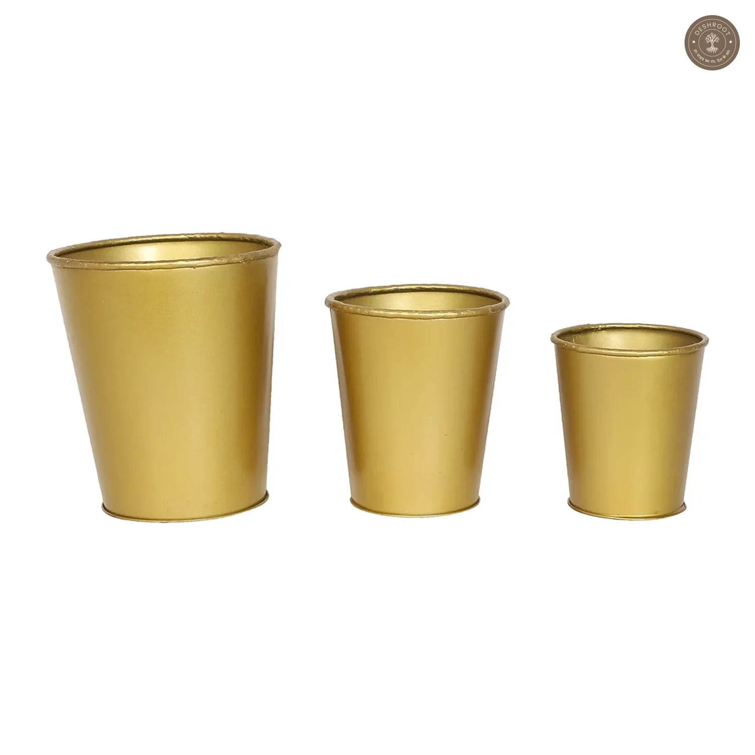 Gold Glass Shape Planter Set of 3