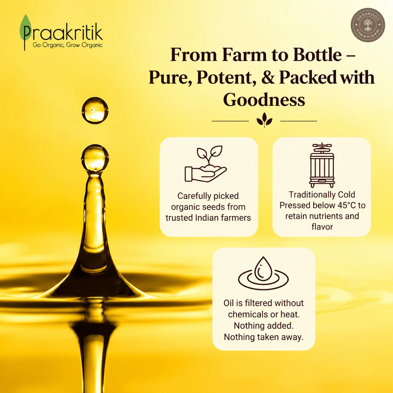 Organic Cold Pressed Sunflower Oil 500ML