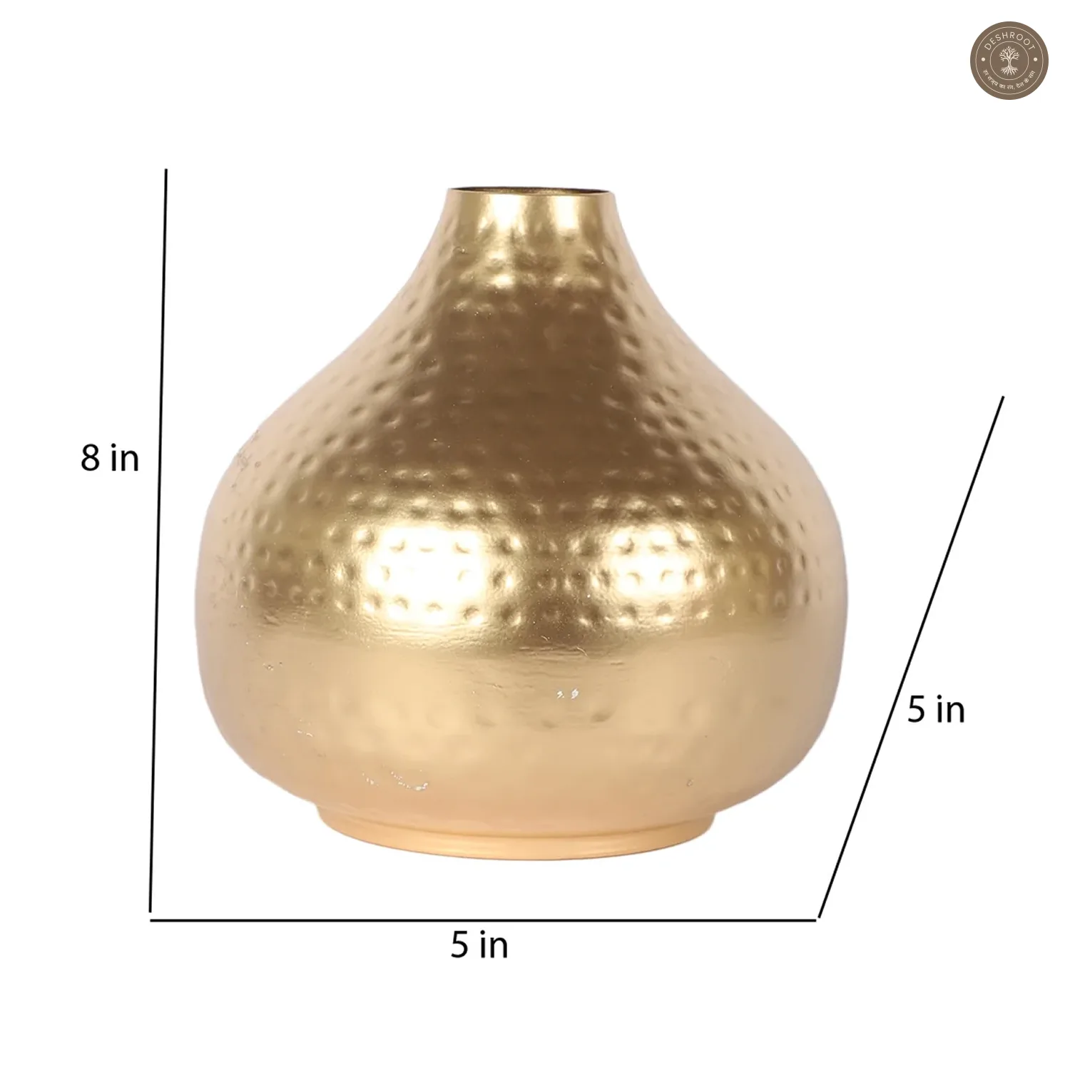 Gold Hamered Flower Pot