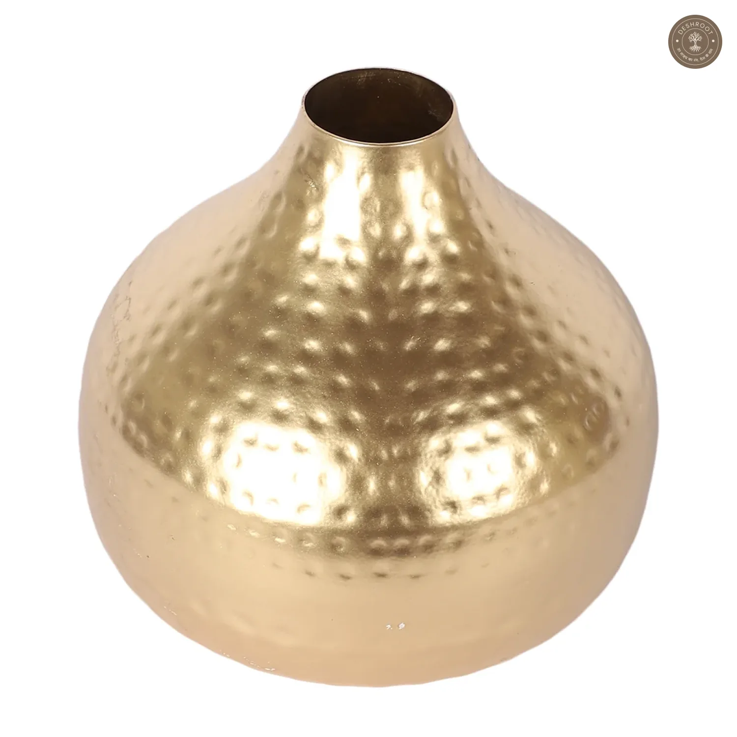 Gold Hamered Flower Pot