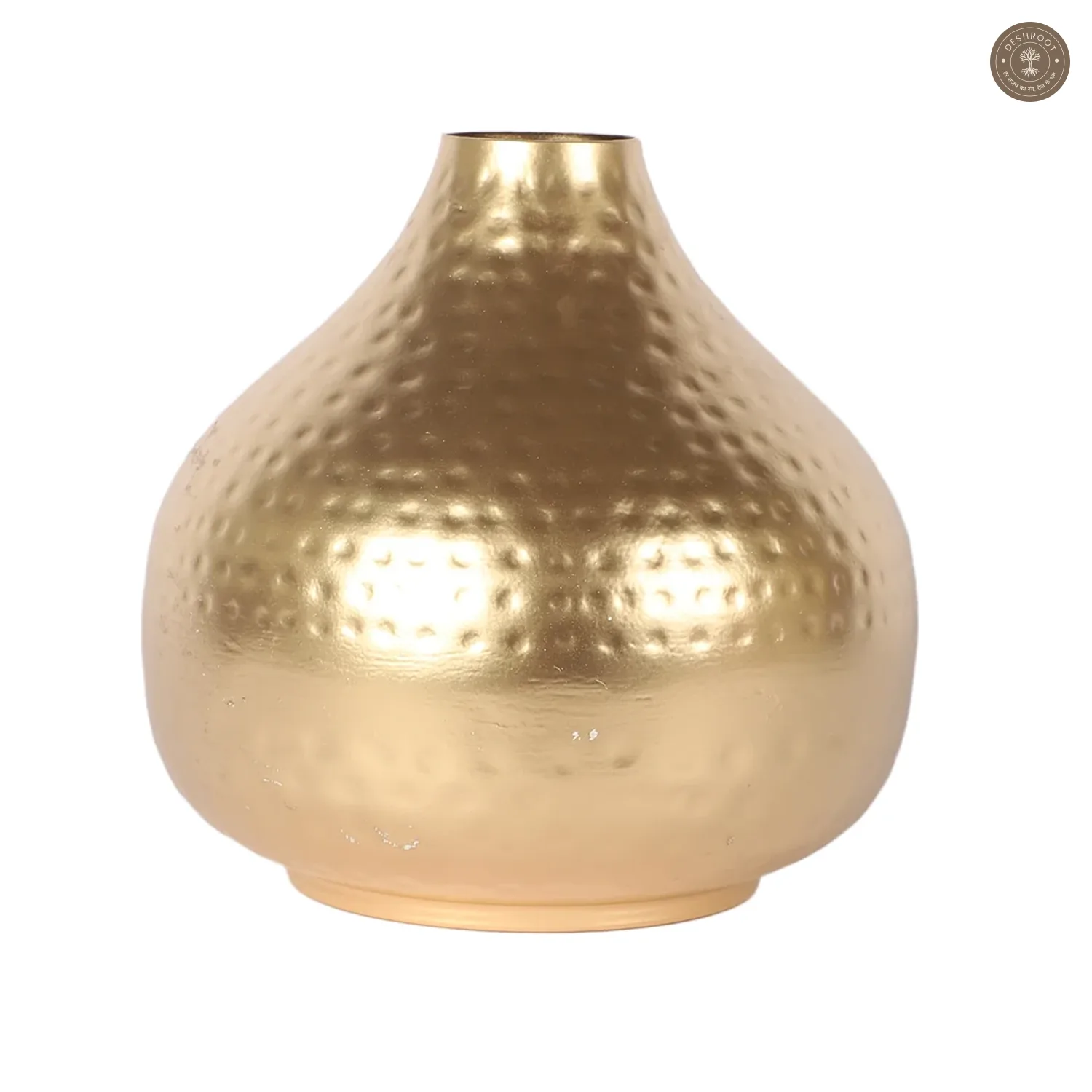 Gold Hamered Flower Pot