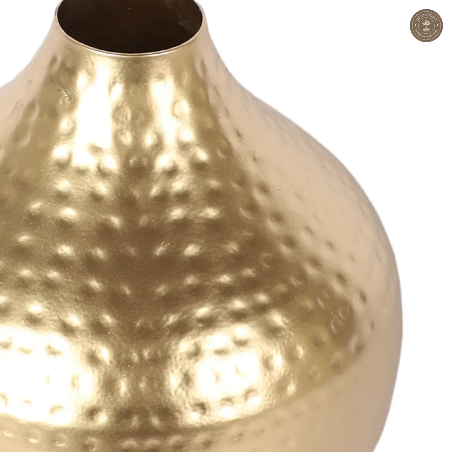 Gold Hamered Flower Pot