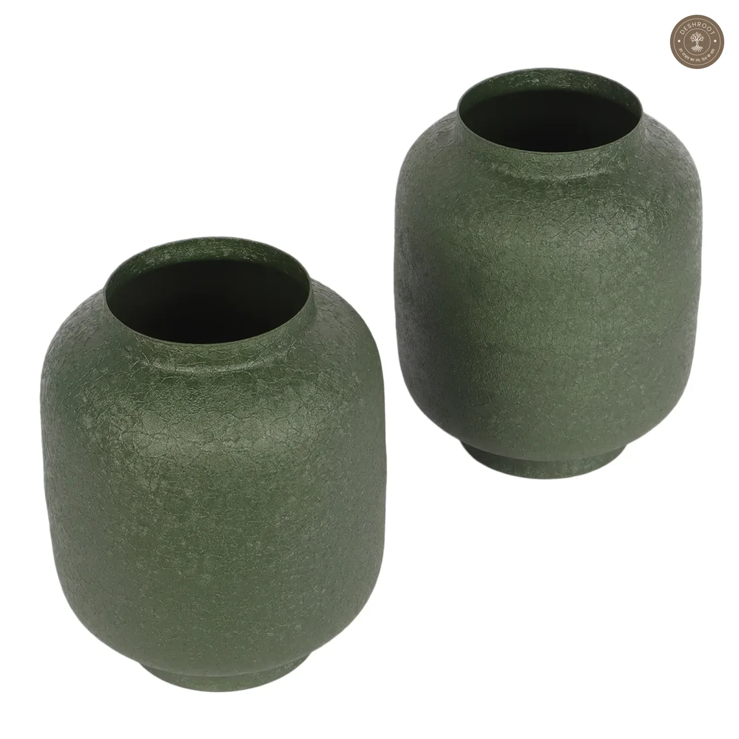 Green Textured Flower Pot Set of 2