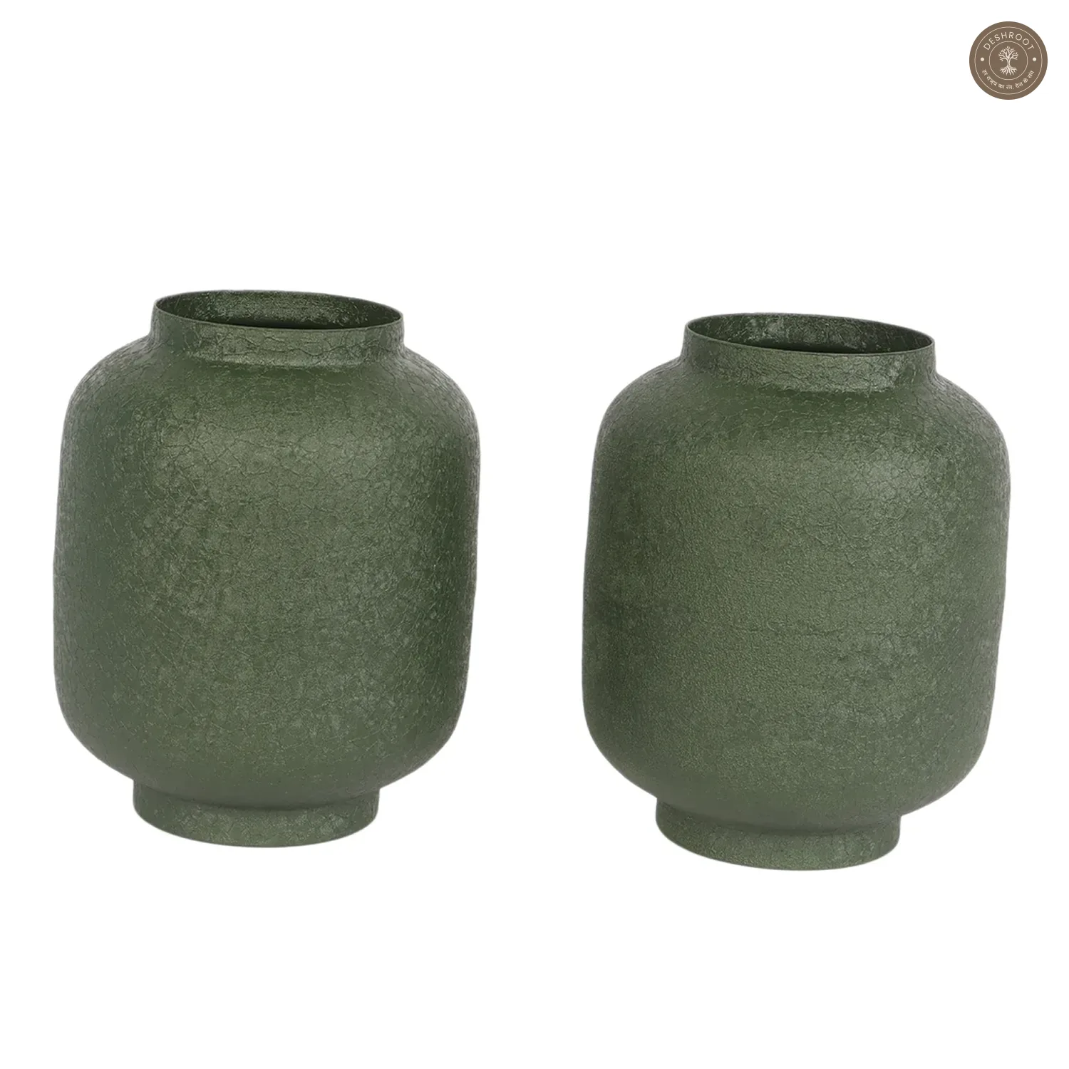 Green Textured Flower Pot Set of 2