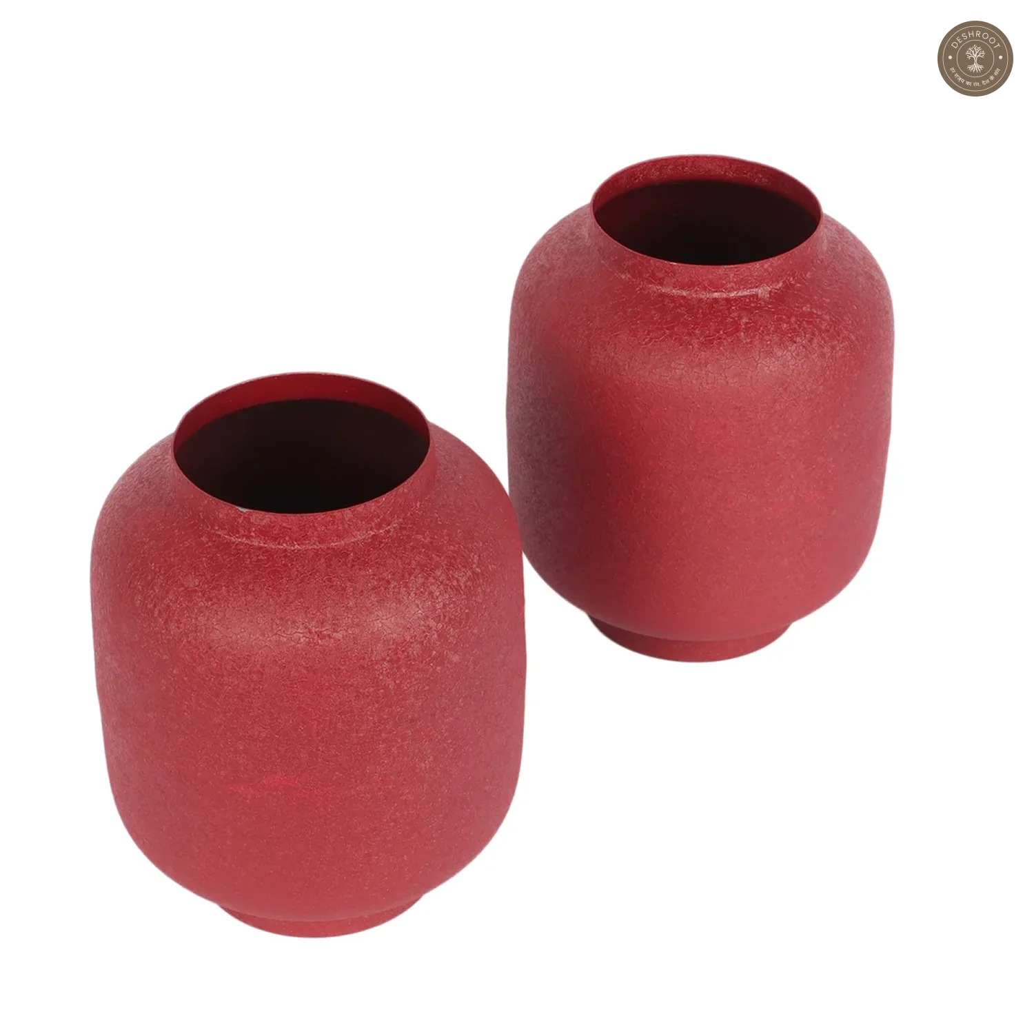 Maroon Textured Flower Pot Set of 2