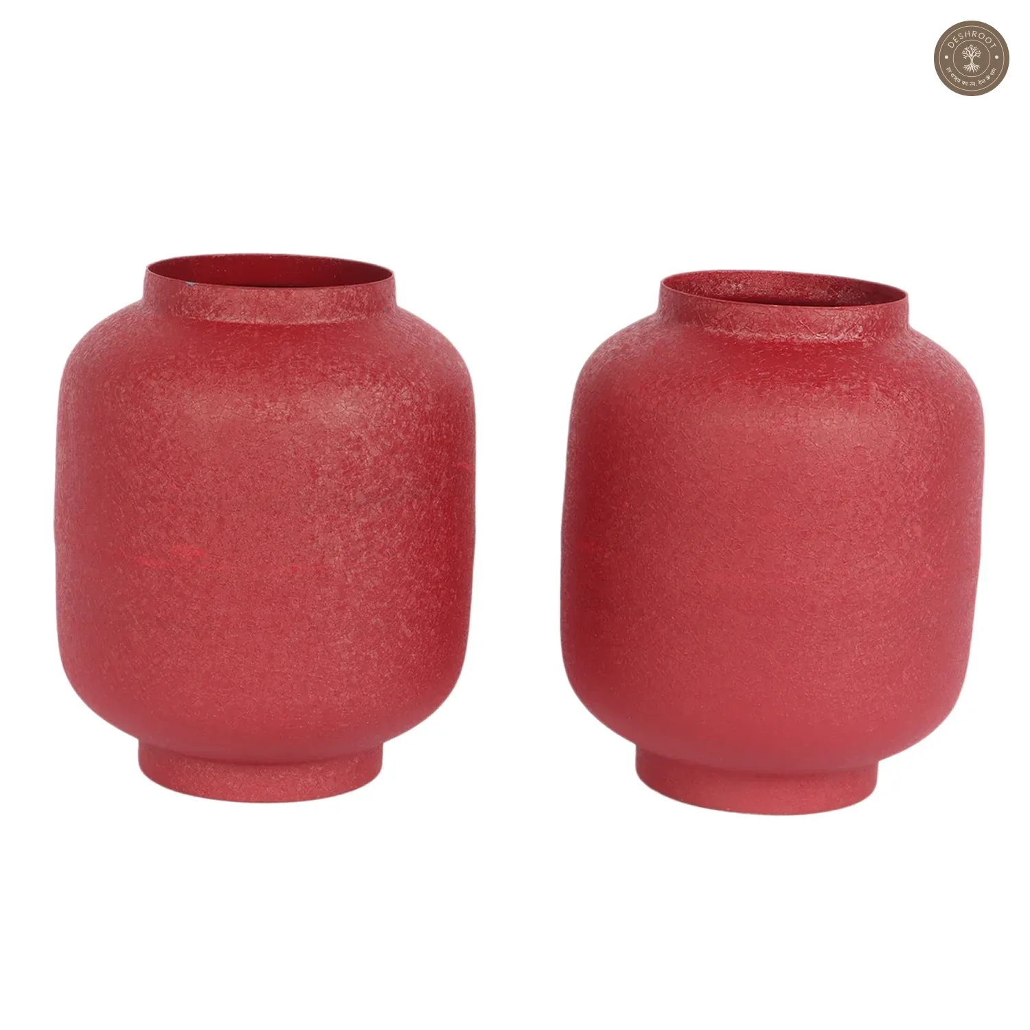 Maroon Textured Flower Pot Set of 2