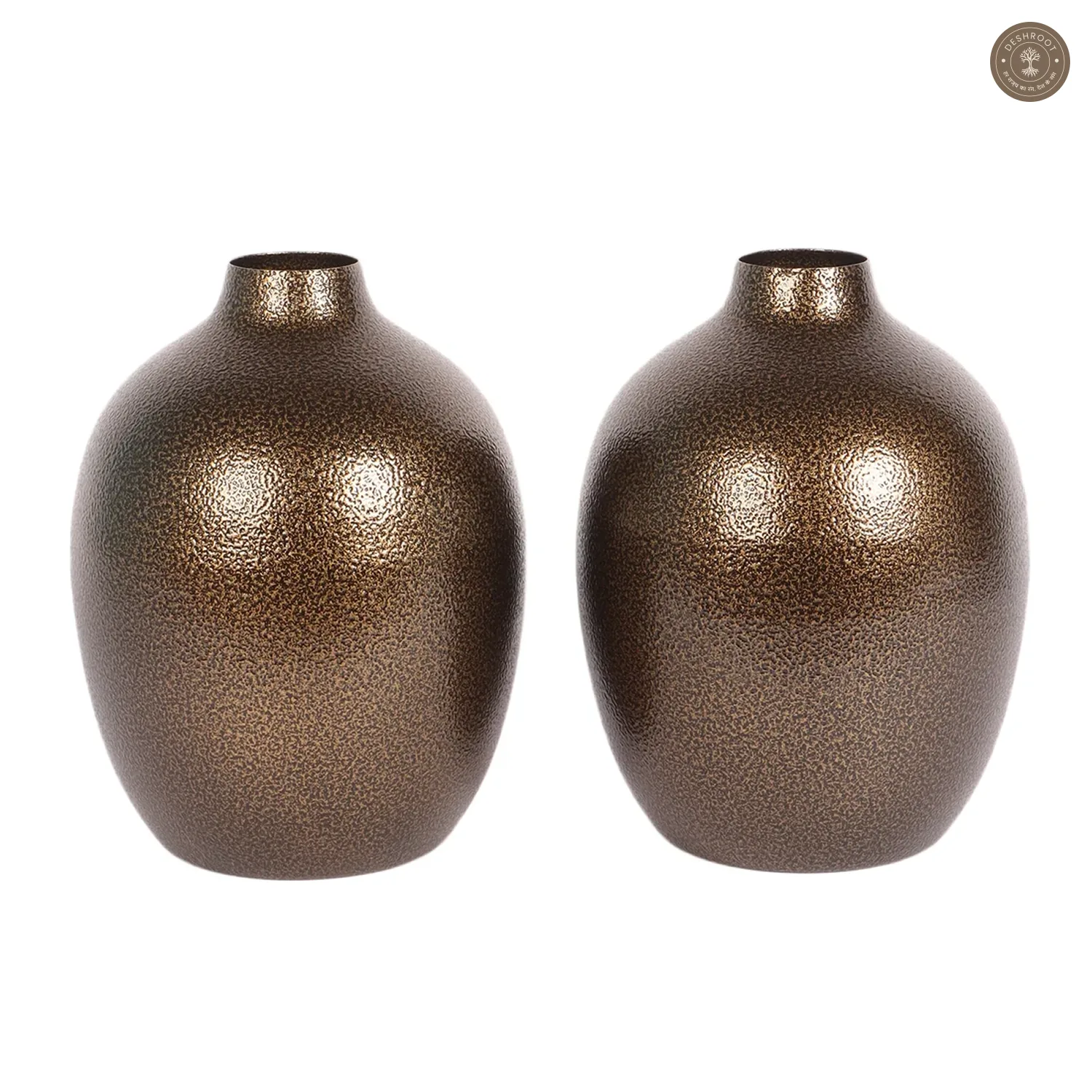 Gold Textured Flower Pot Set of 2