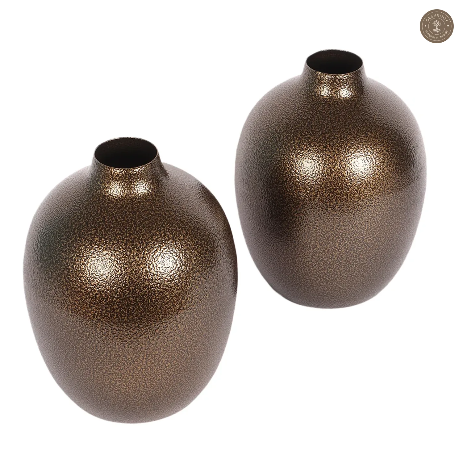 Gold Textured Flower Pot Set of 2