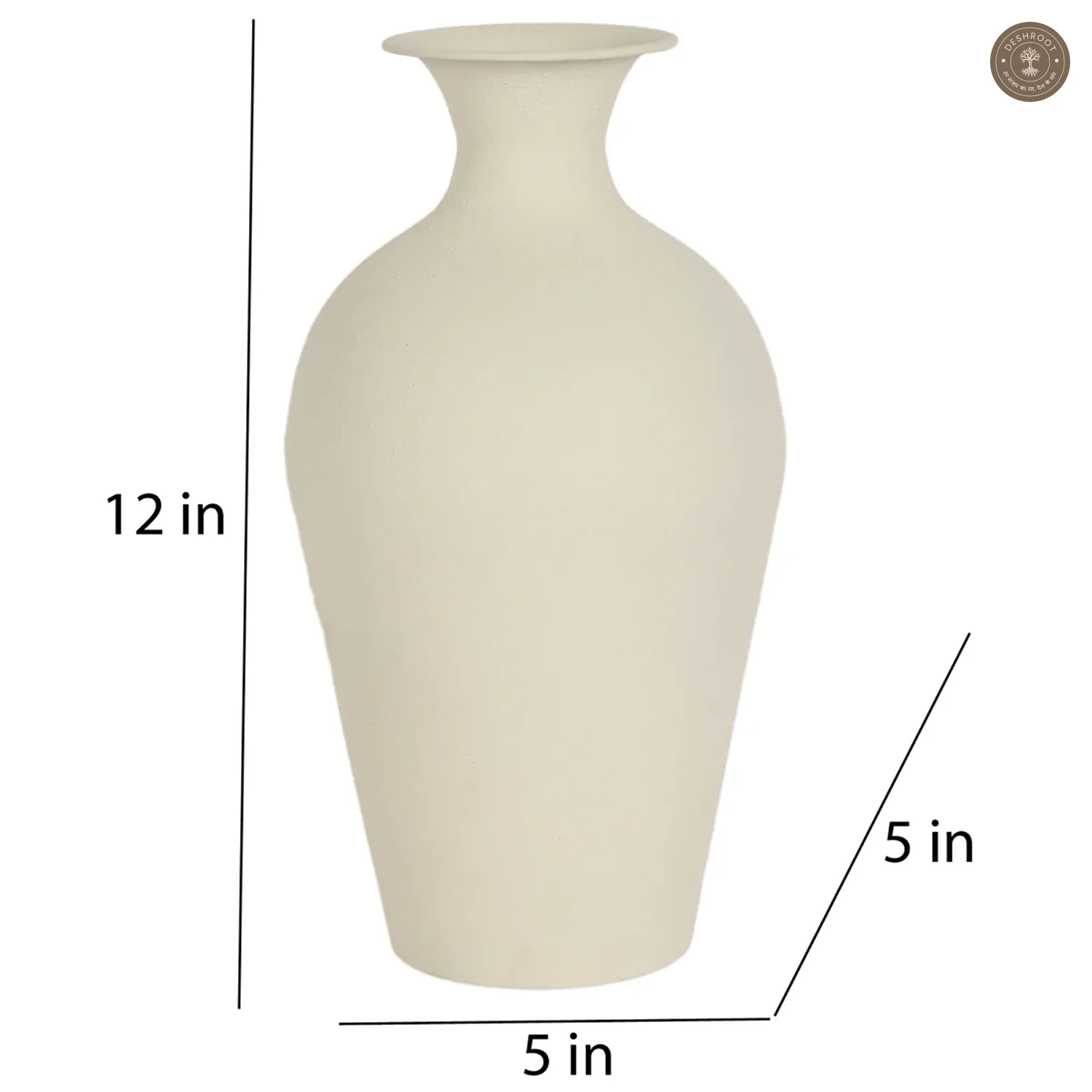 Off White Textured Flower Pot