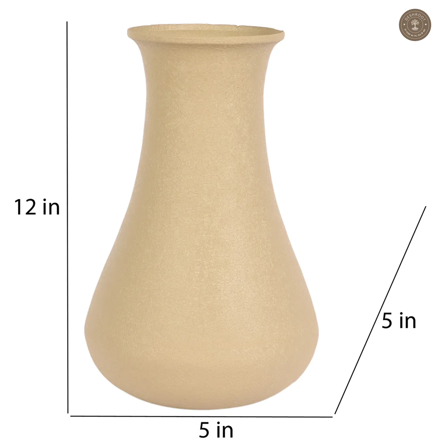 Biege Textured Flower Pot