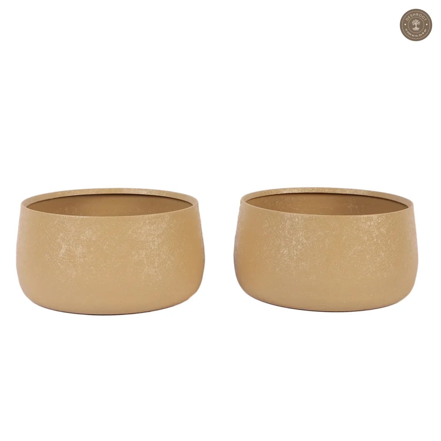 Biege Bowl Textured Planter Set of 2