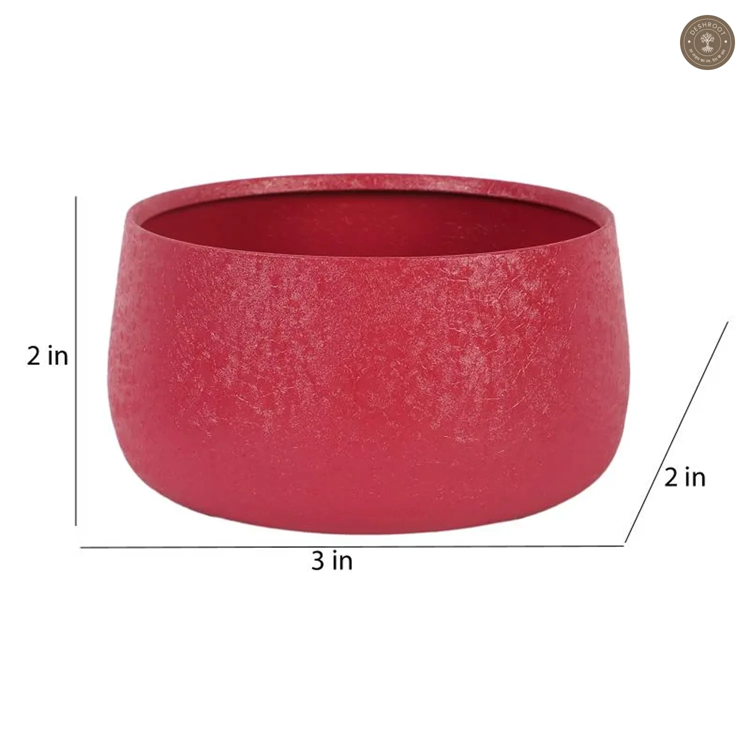 Maroon Bowl Textured Planter Set of 2