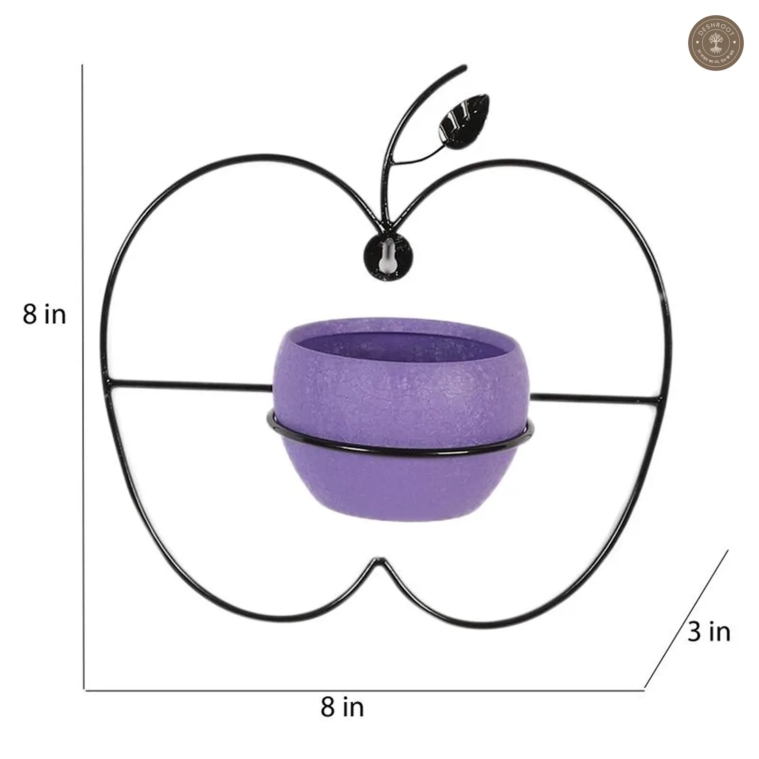 Wall Hanging Purple Apple Planter Set of 2