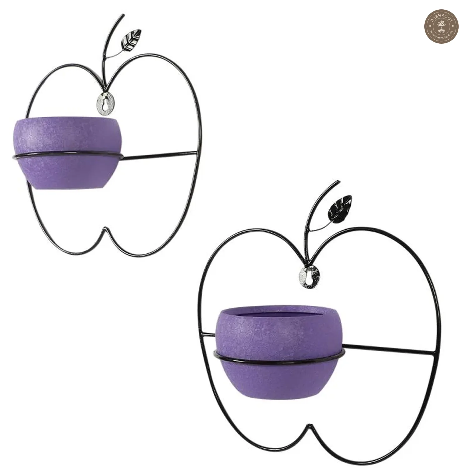 Wall Hanging Purple Apple Planter Set of 2