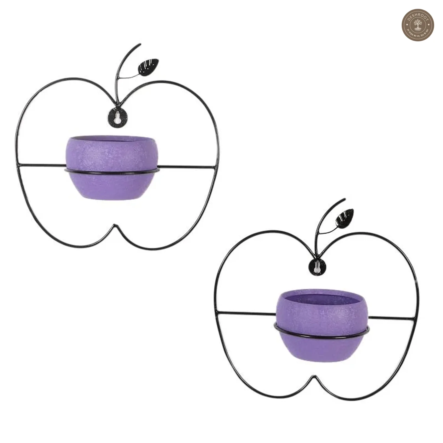 Wall Hanging Purple Apple Planter Set of 2