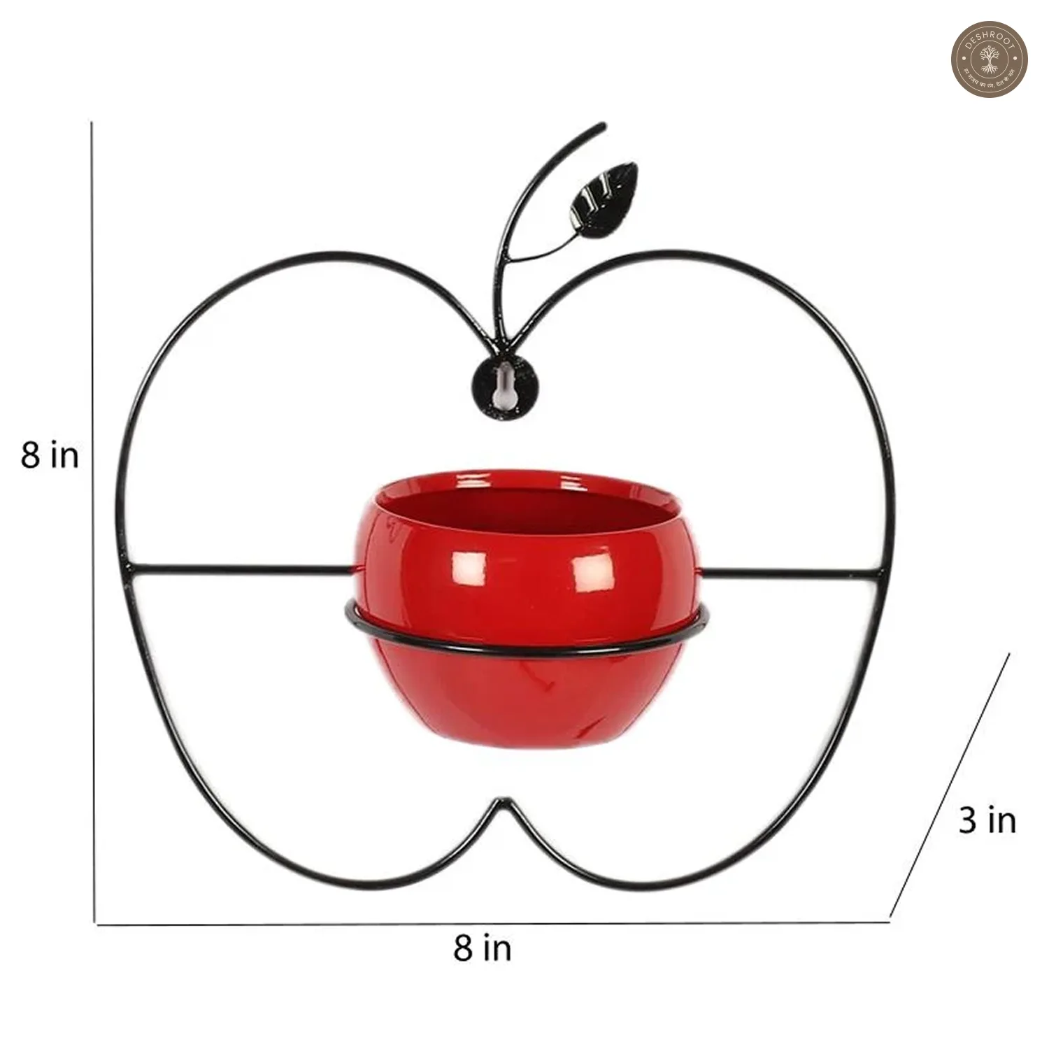 Wall Hanging Red Apple Planter Set of 2