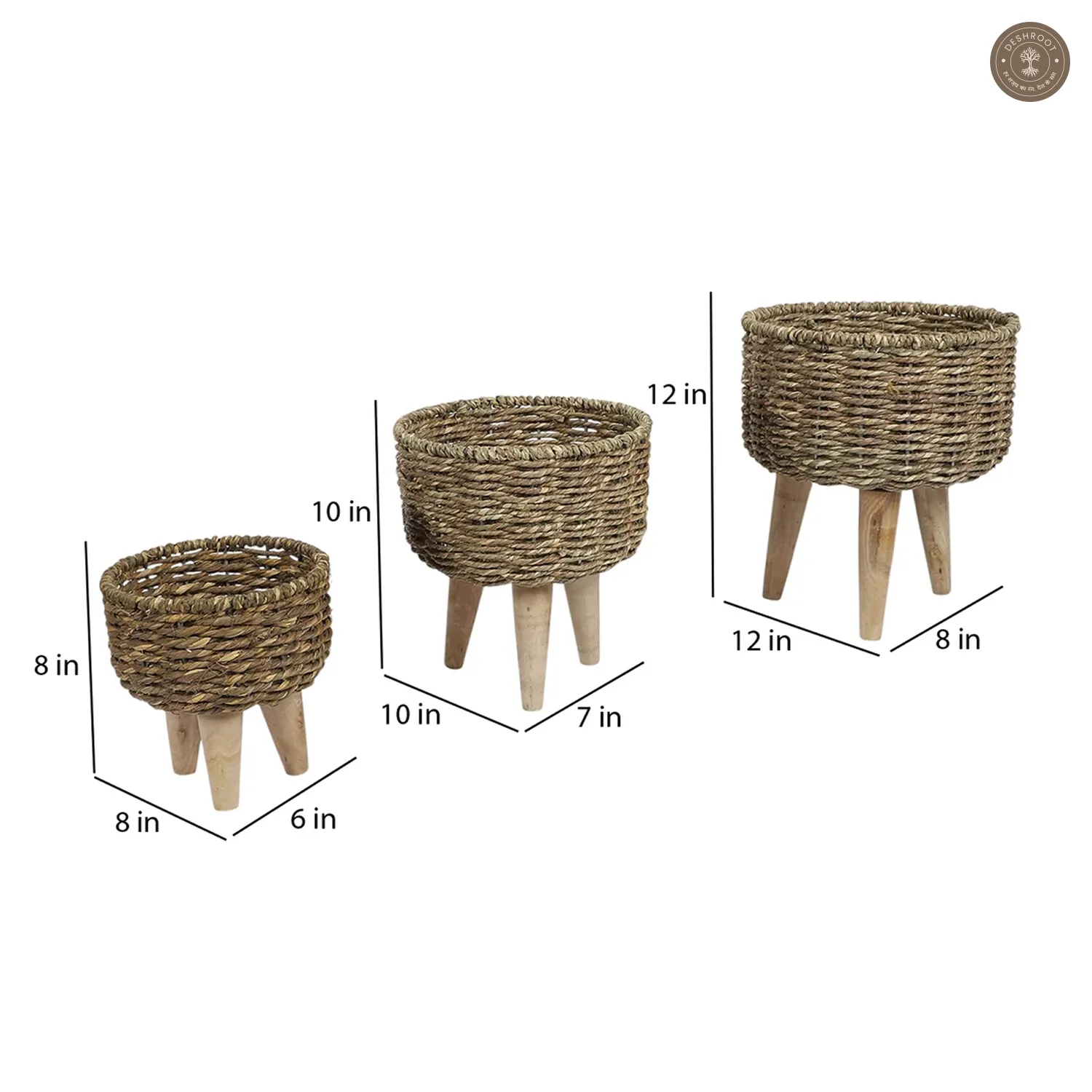 Biege Jute Planter Set of 3