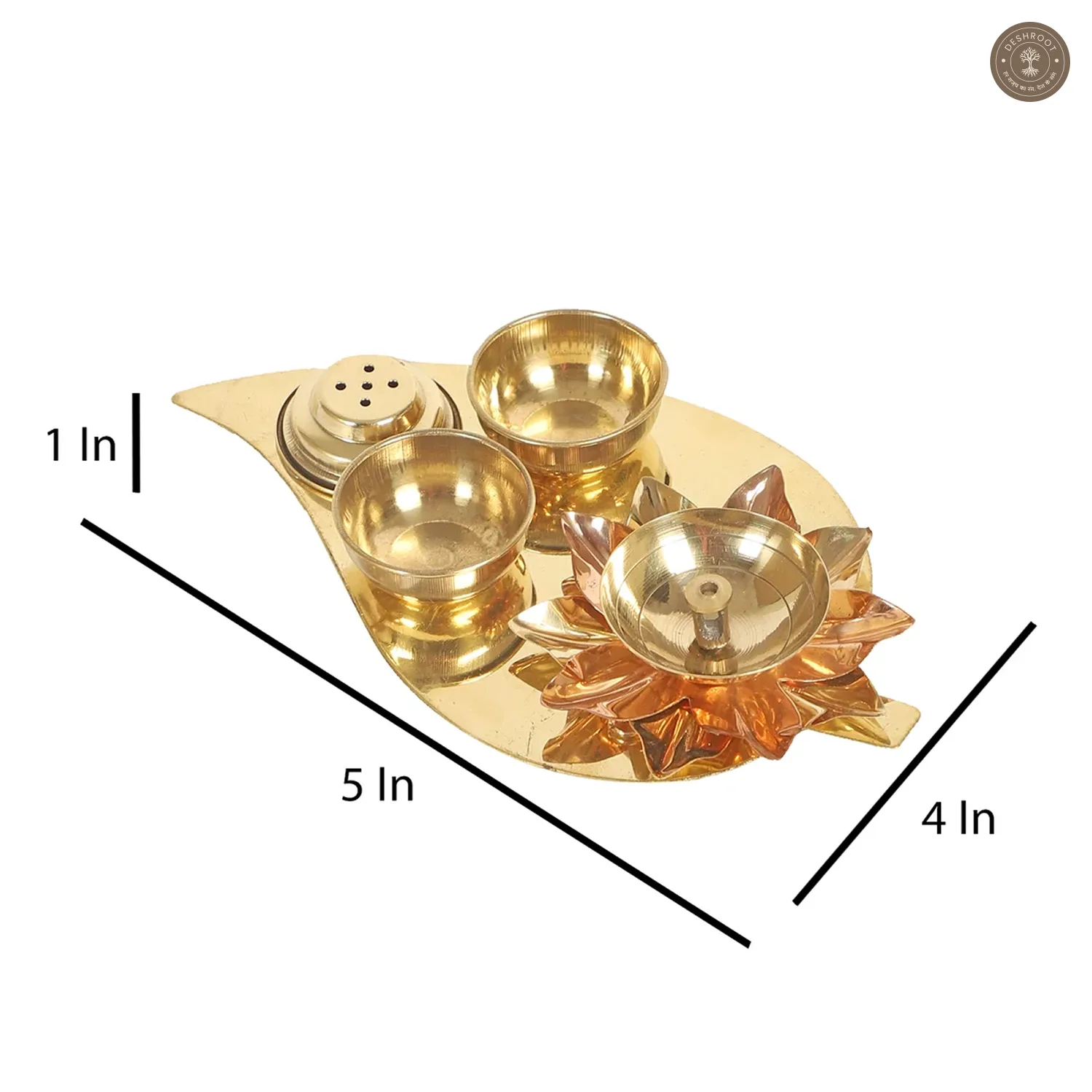 Beetel Leaf Small Brass Pooja Thali