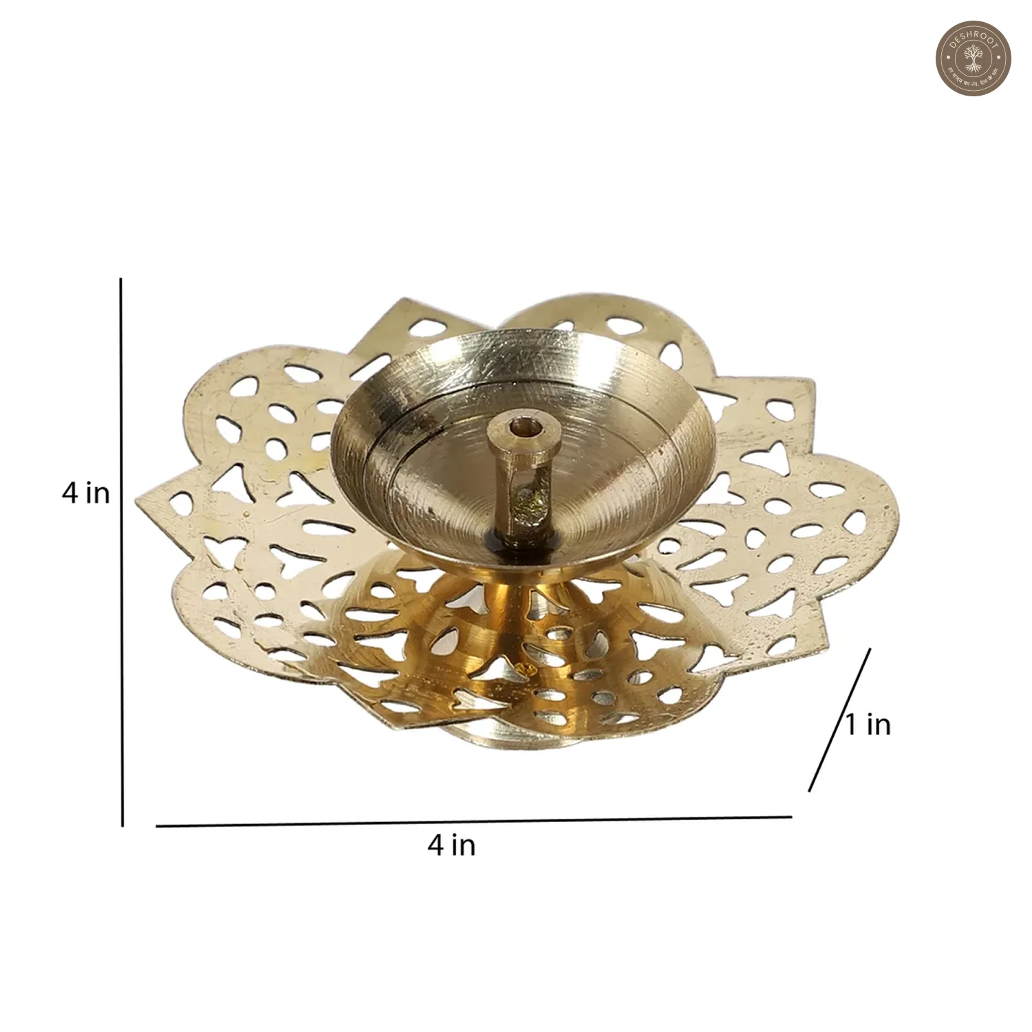Brass Etching Gold Dia Set of 4