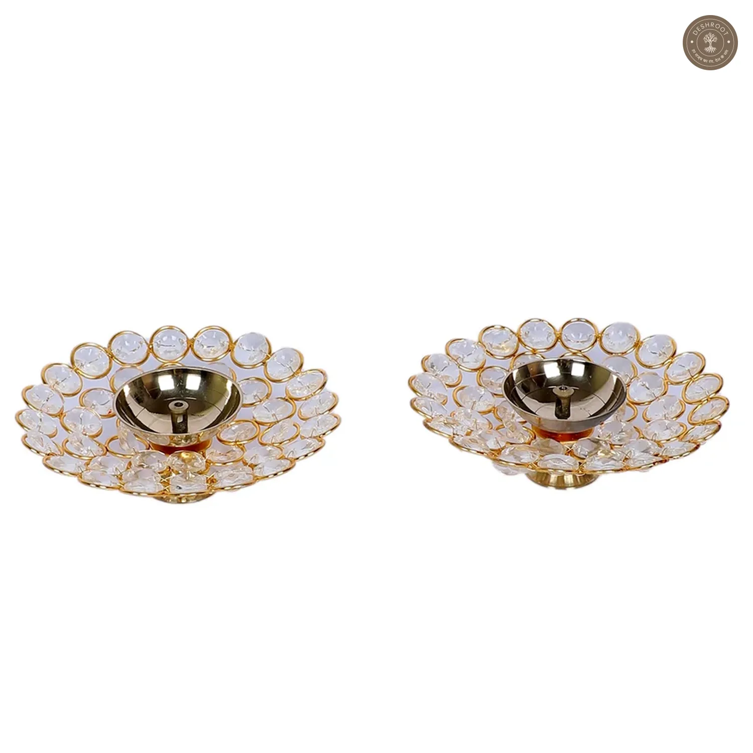 Crystal Brass Dia Set of 2
