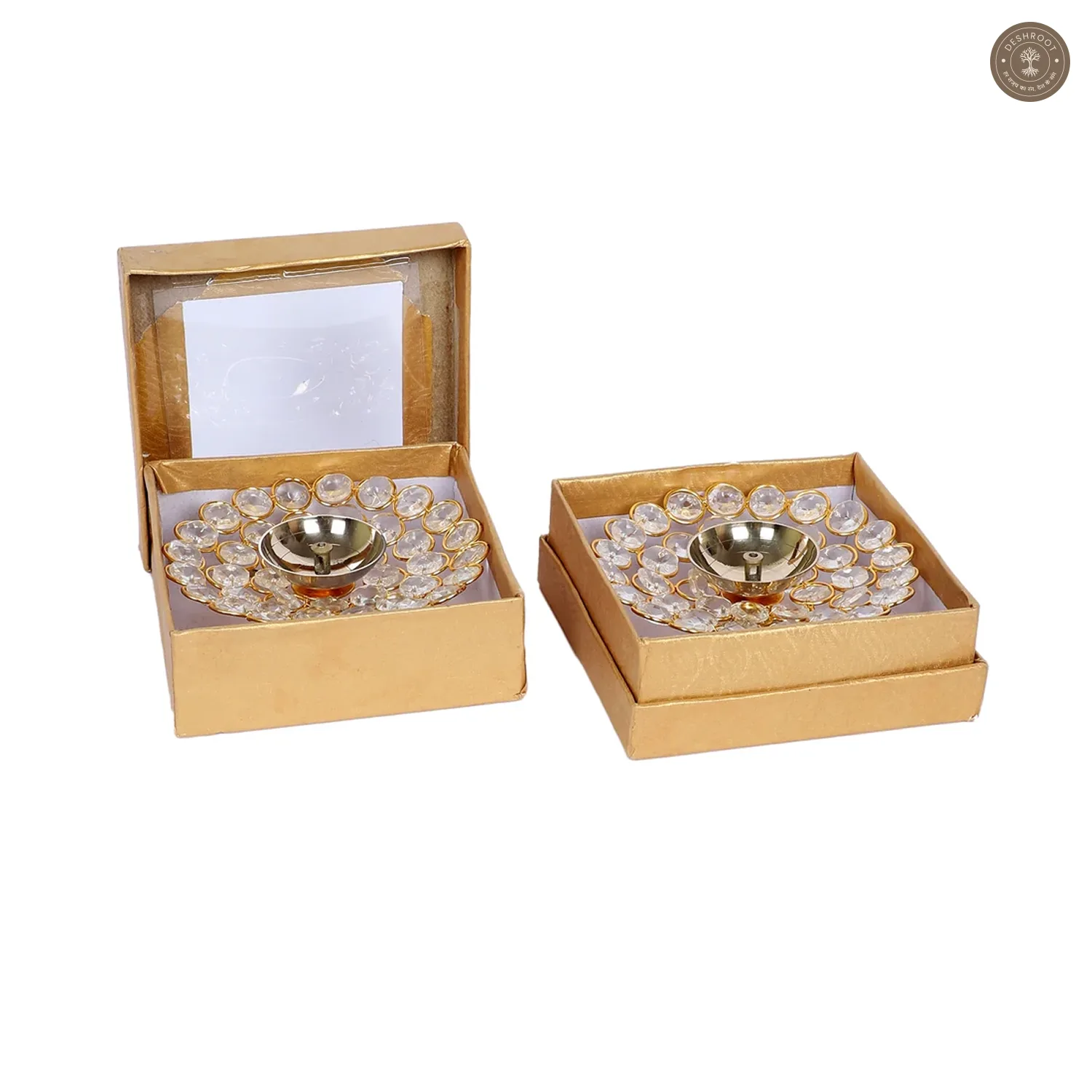 Crystal Brass Dia Set of 2