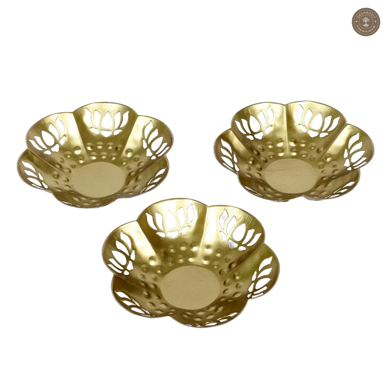 Flower Lotus Cut Tealight Holder Set of 3
