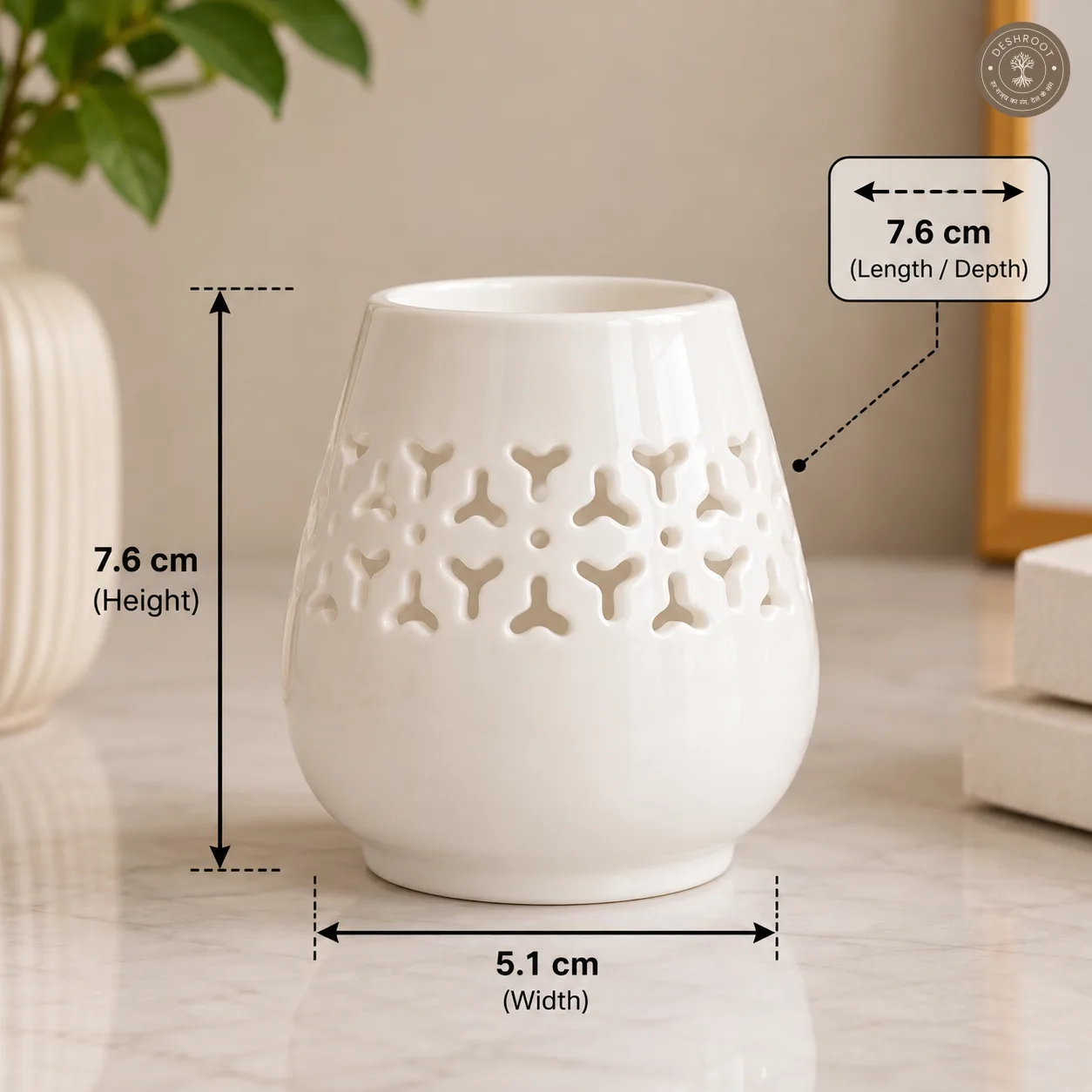 Handcrafted Pure Agra White Marble Jali Tealight Candle Holder