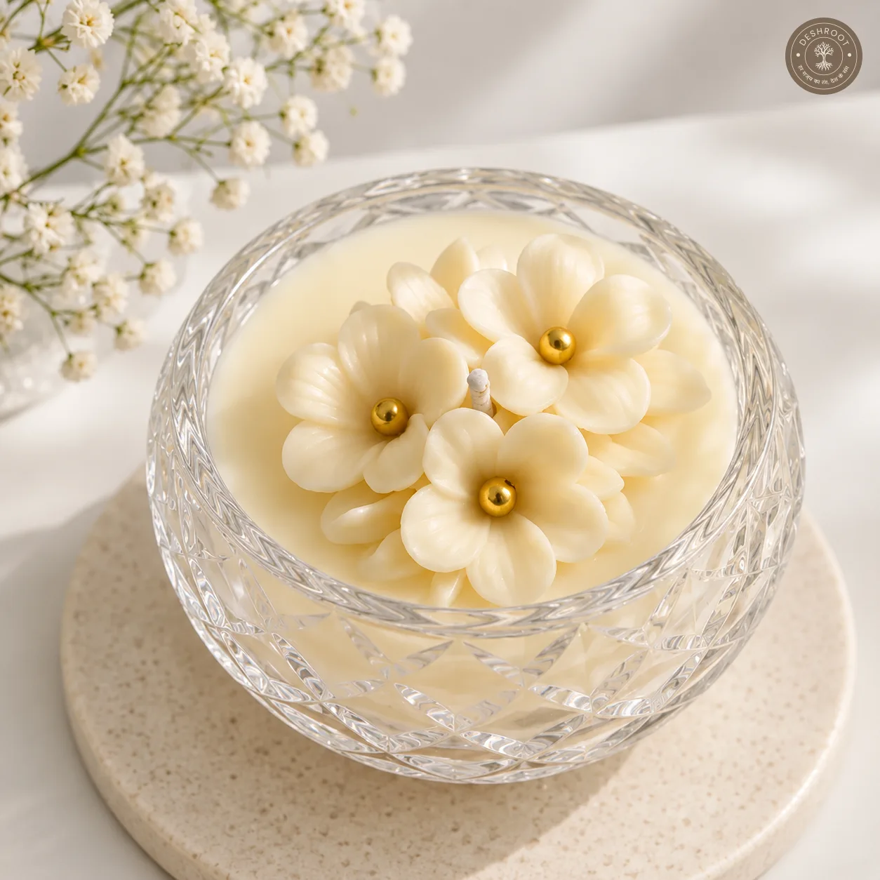 Hill Pour Vanilla Bloom Soy Wax Glass Bowl Candle