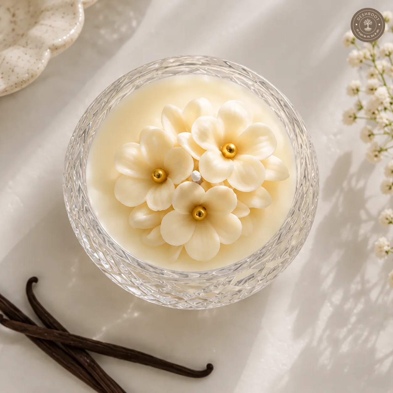 Hill Pour Vanilla Bloom Soy Wax Glass Bowl Candle