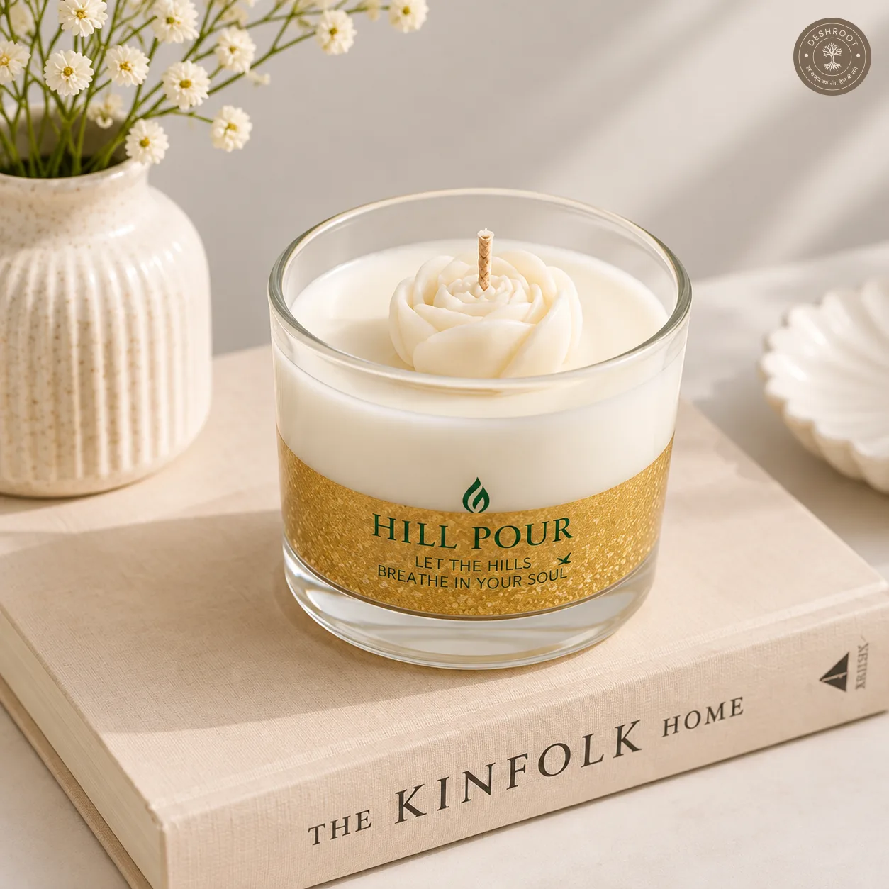Hill Pour Rose Charm Lemongrass Soy & Gel Wax Candle