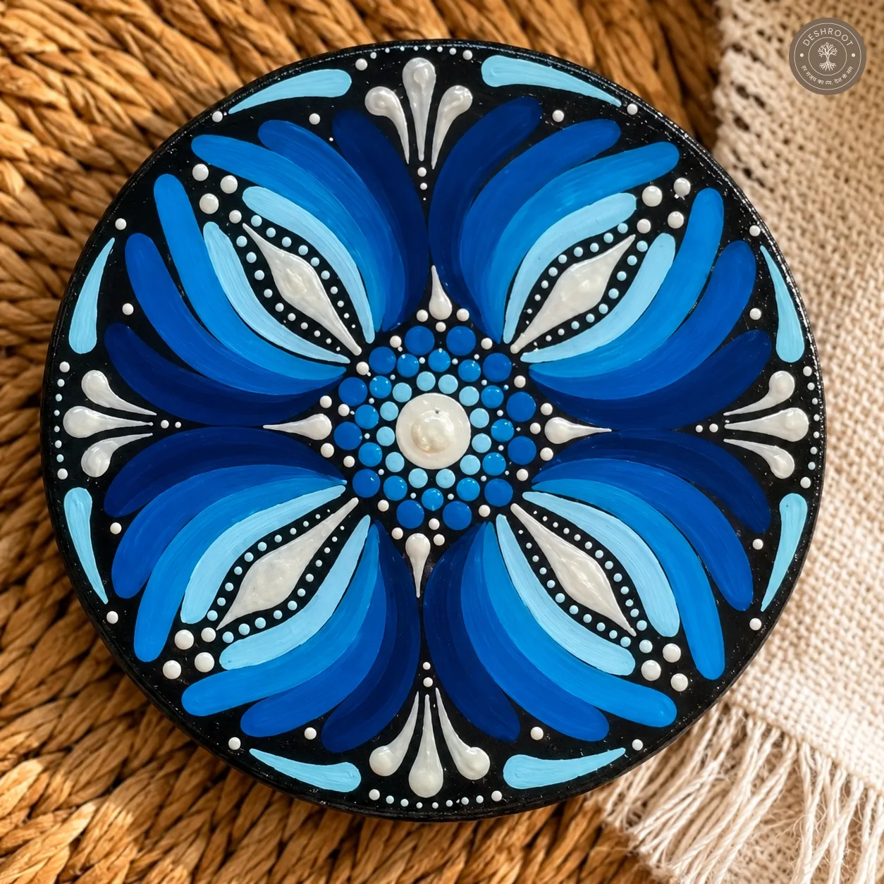 Ocean Eye Hand-Painted Mandala Mug & Coaster Set