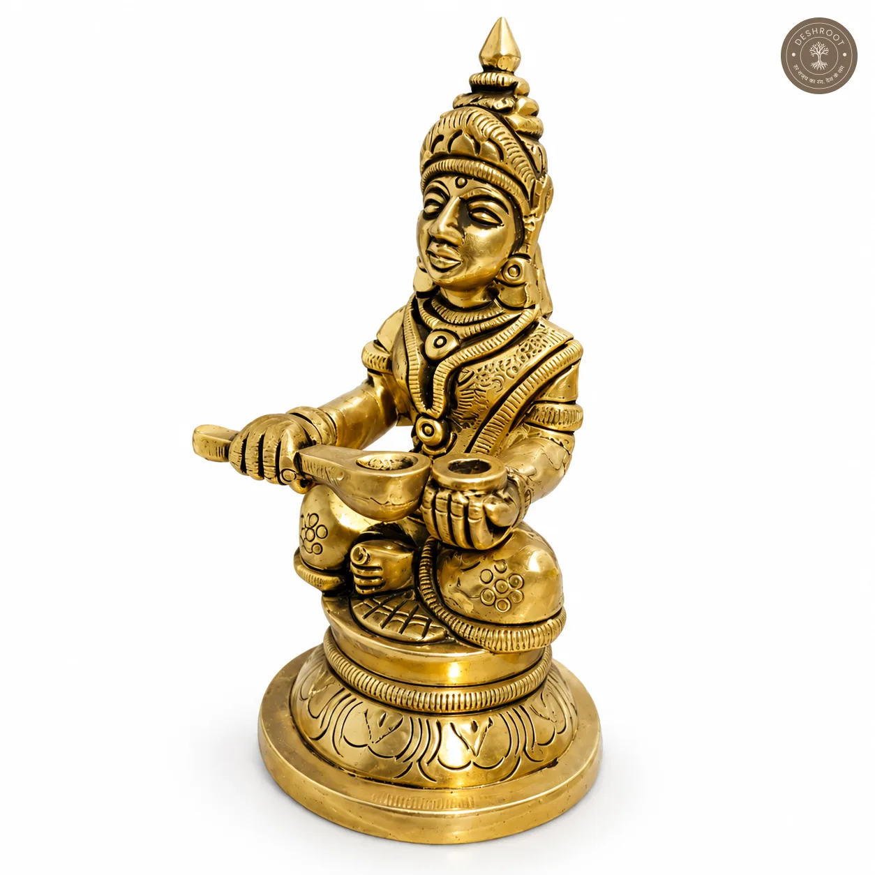 Handcrafted Brass Annapurna Devi Idol – 250 gms Traditional Goddess Annapurna Statue for Home Temple, Pooja Room, Kitchen, Spiritual Décor & Auspicious Gifting