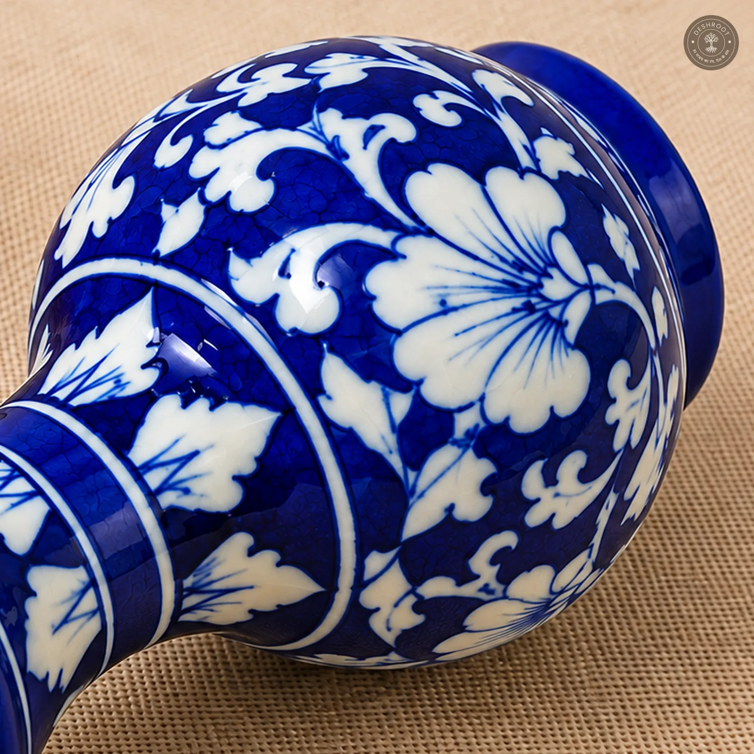 Handcrafted Jaipur Blue Pottery Ceramic Flower Vase