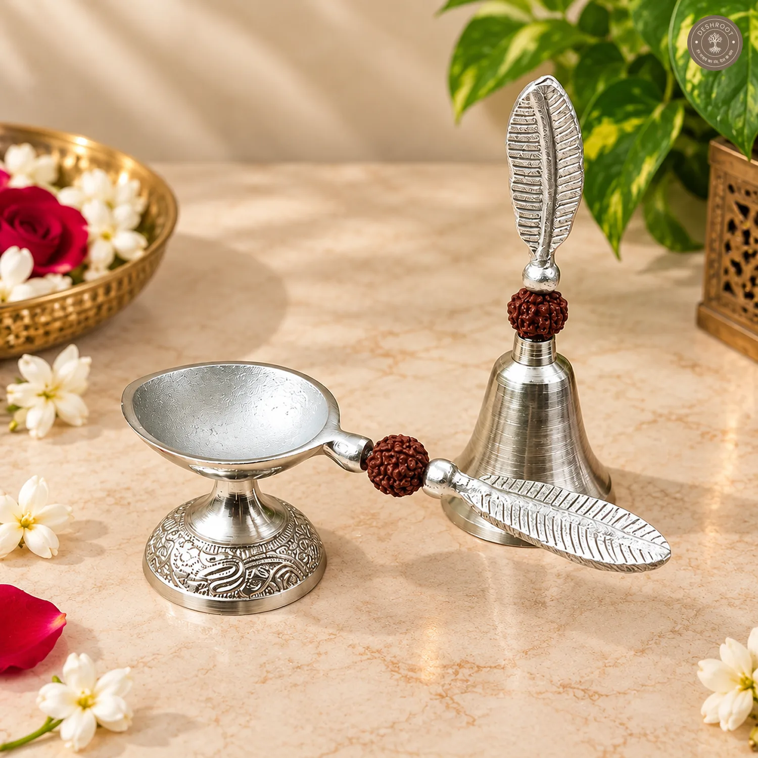 Premium Silver Plated Pooja Gift Set