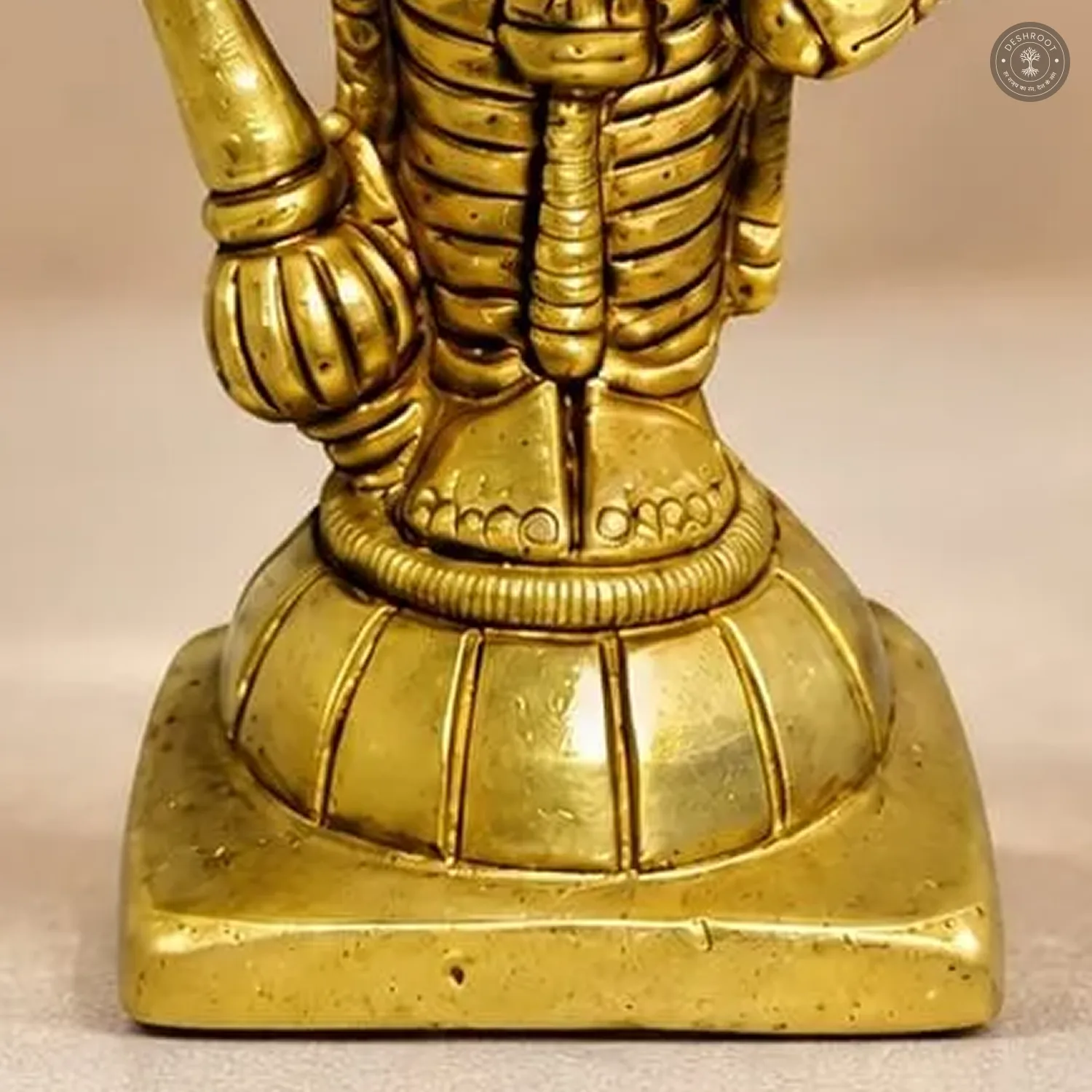 Golden Brass Lord Vishnu Idol, Standing Sculpture