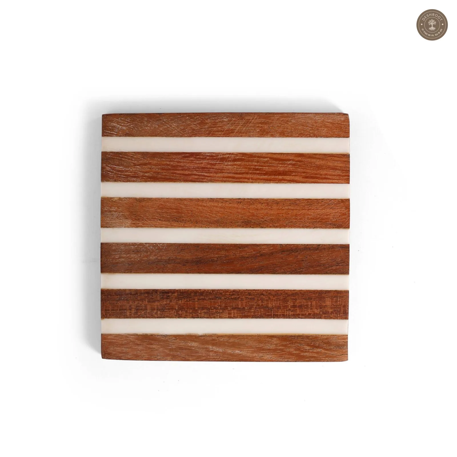 Linear Stripe Wooden & Resin Coaster