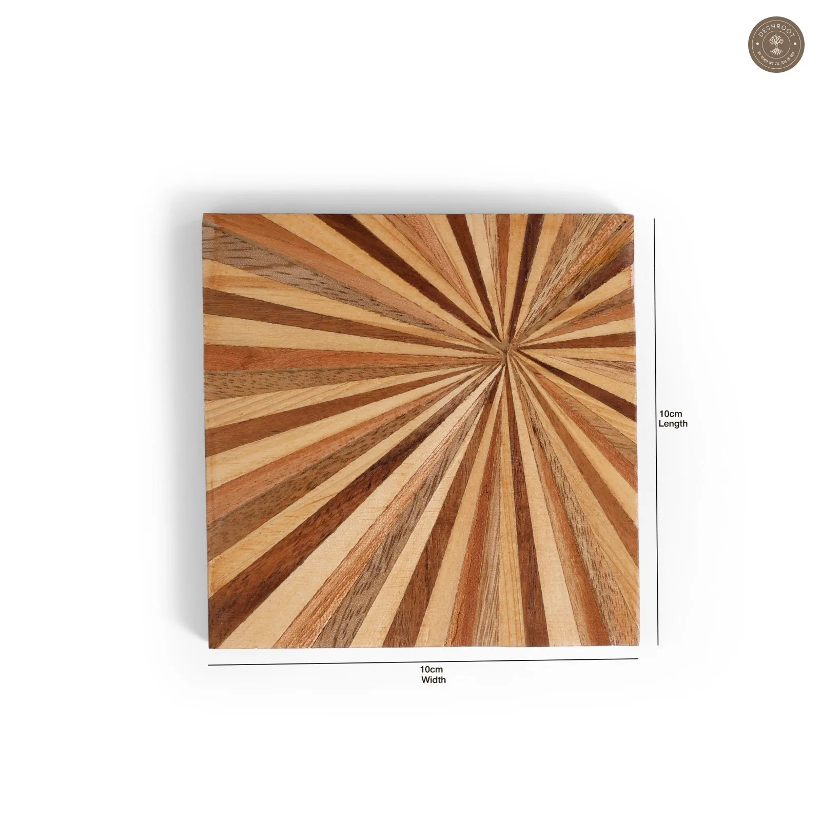 Sunburst Inlay Wooden MDF Coaster
