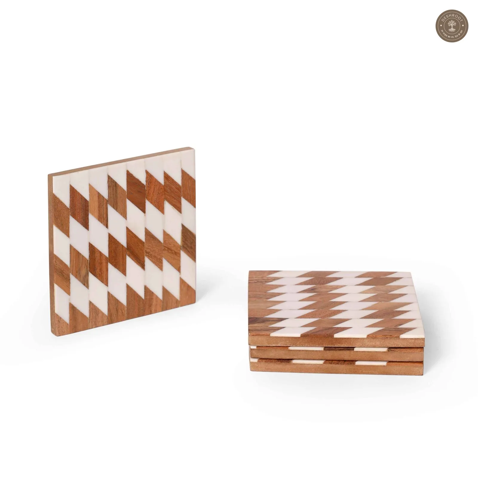 Handcrafted Geometric Design Tea & Coffee Coasters