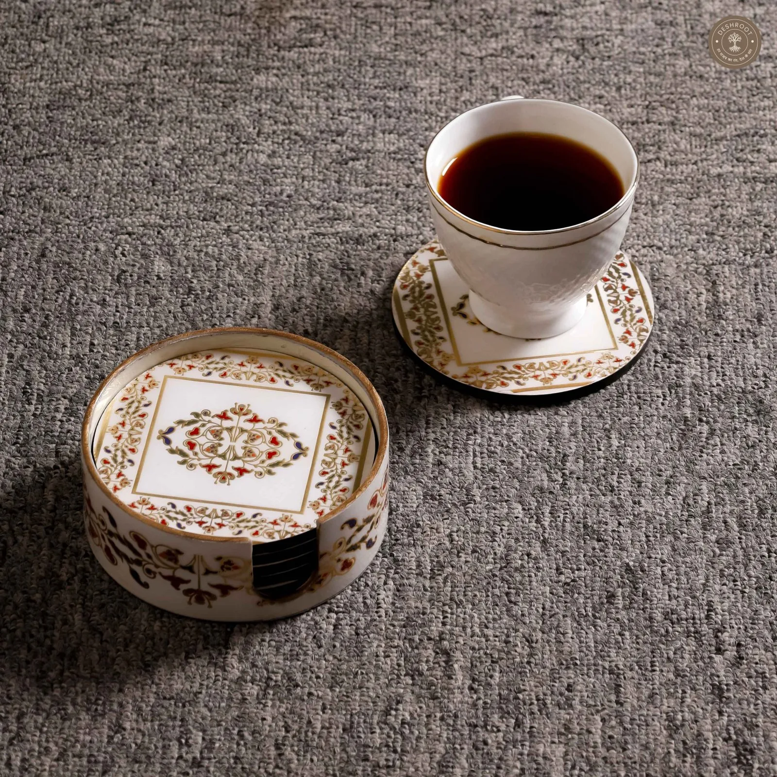 Handcrafted Floral Design Tea & Coffee Coasters
